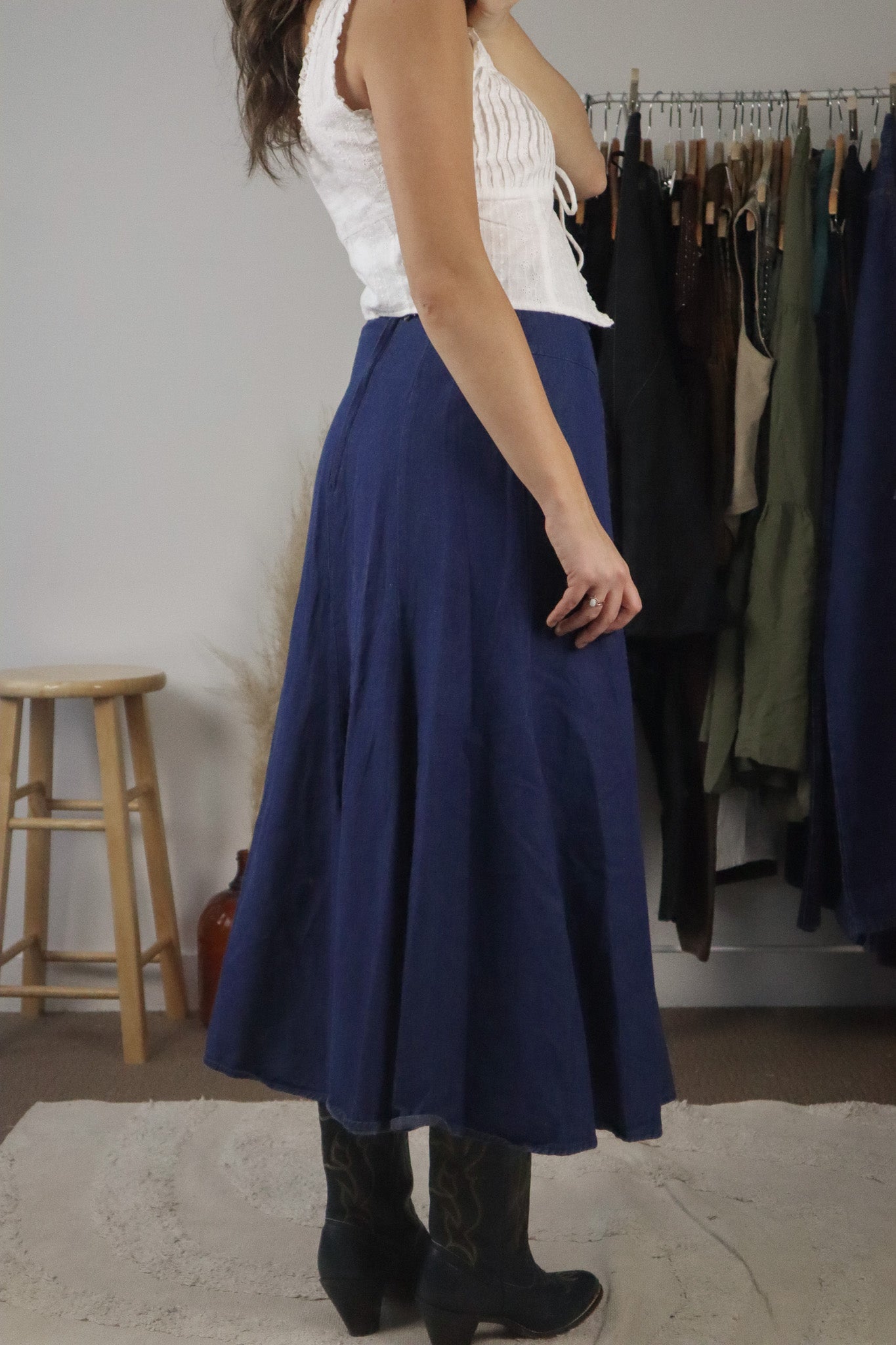 Made in USA x Vintage x Denim Maxi Skirt (2/4)