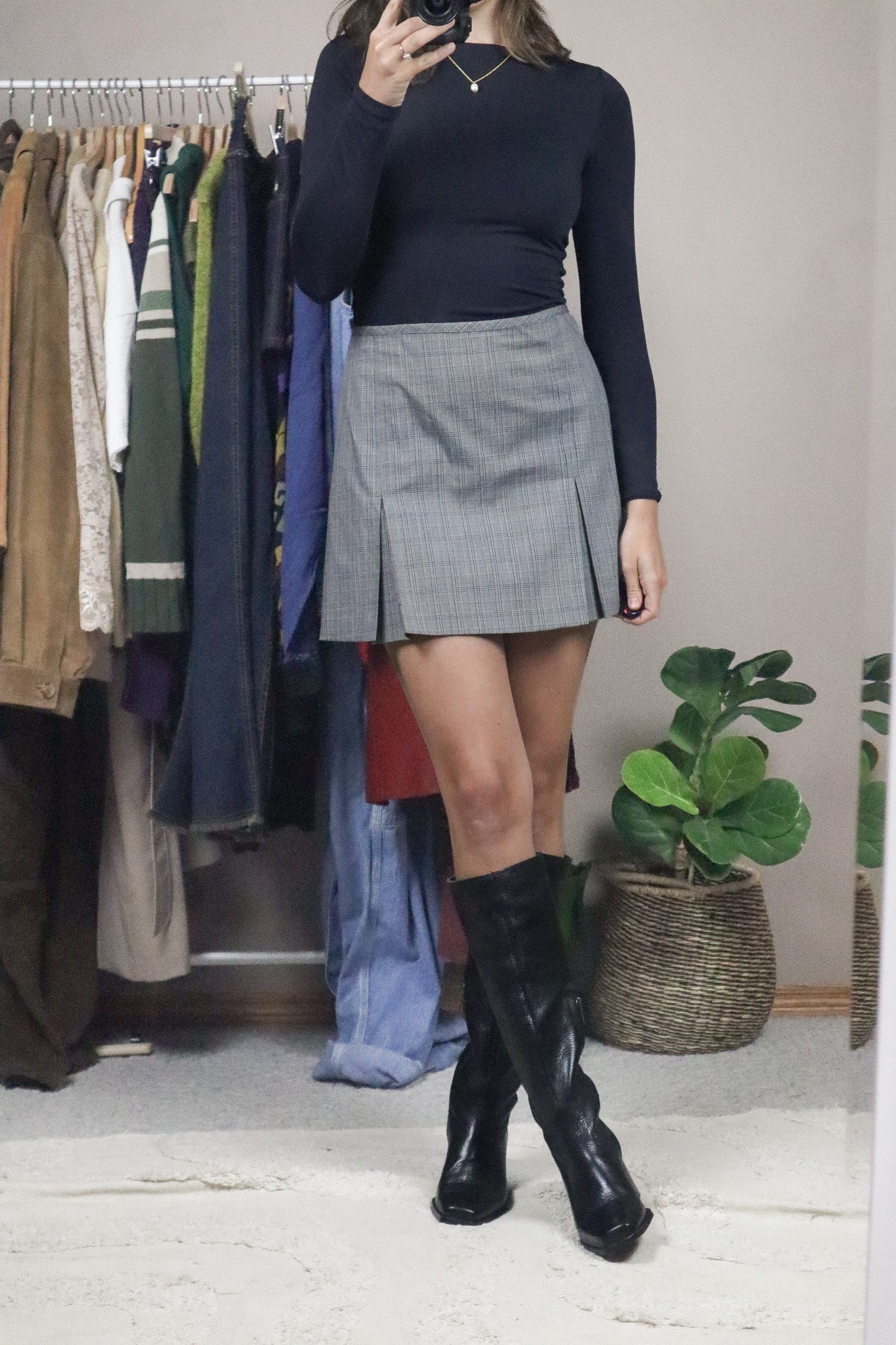 Made in Canada x Vintage x Plaid Mini Skirt (L)