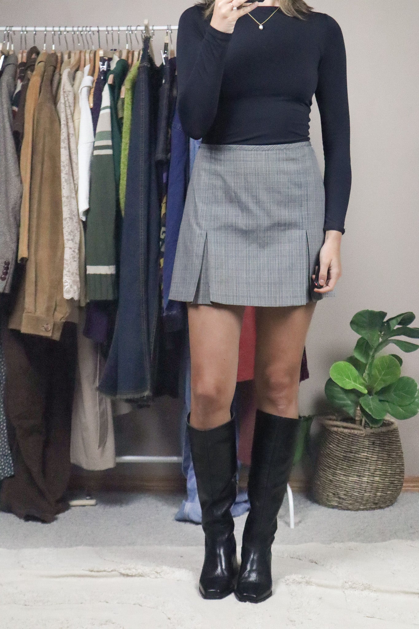 Made in Canada x Vintage x Plaid Mini Skirt (L)