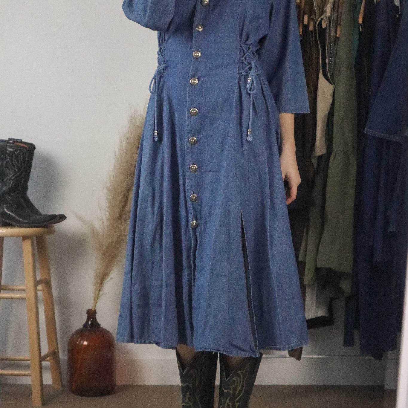 Vintage x Denim Dress (M)