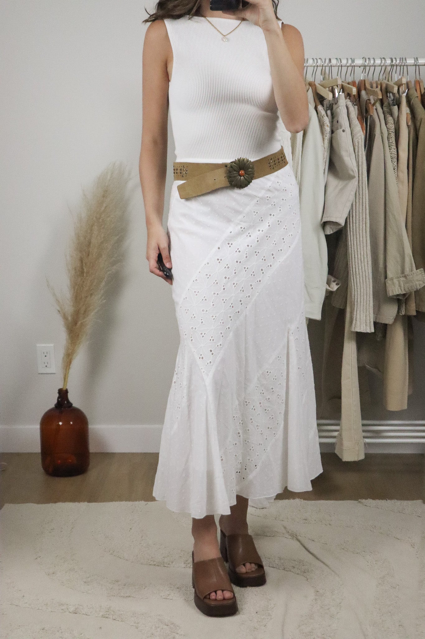 Modern x Cotton Eyelet Maxi Skirt (12/14)
