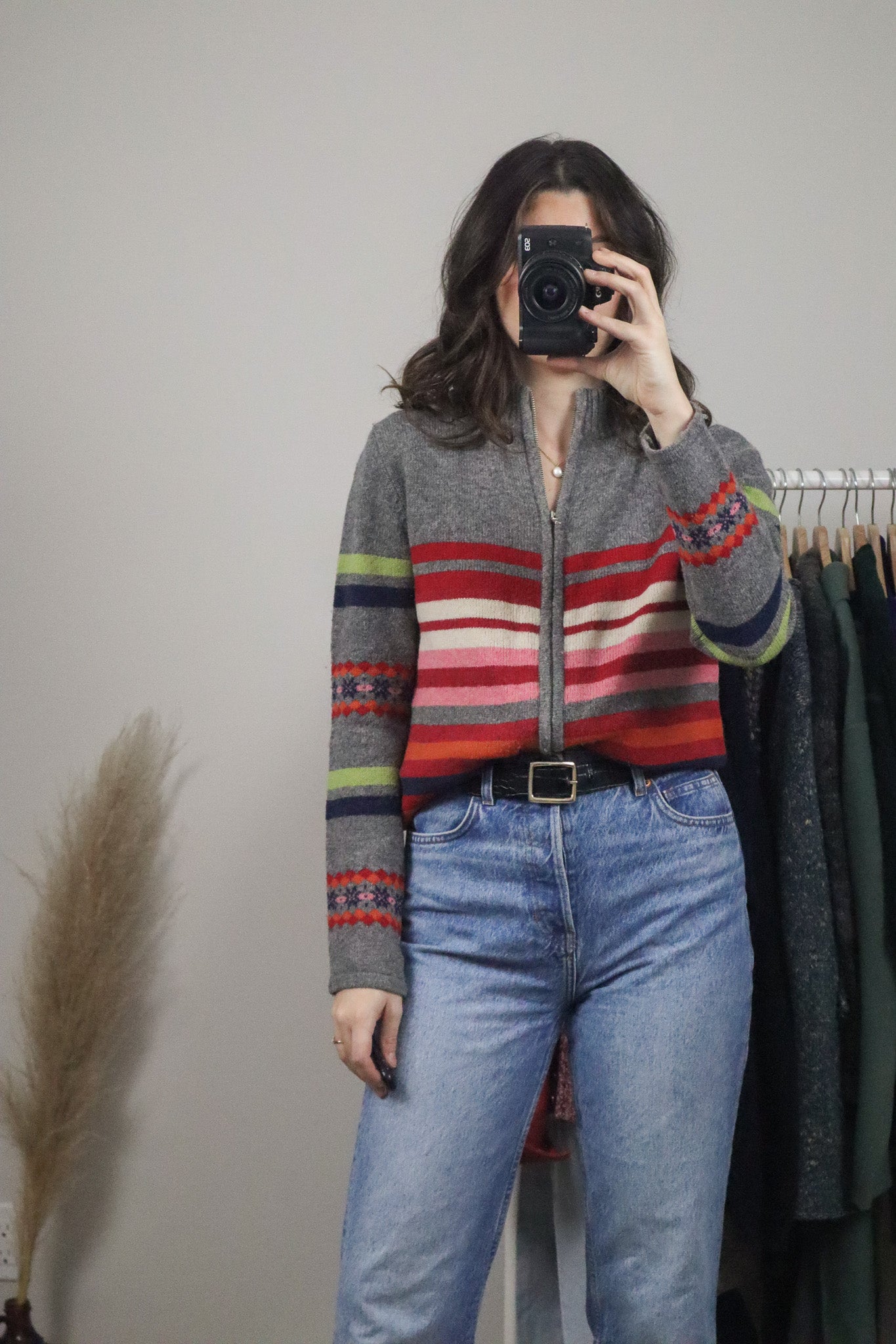 Vintage x Lambswool Blend Zip Up (S/M)