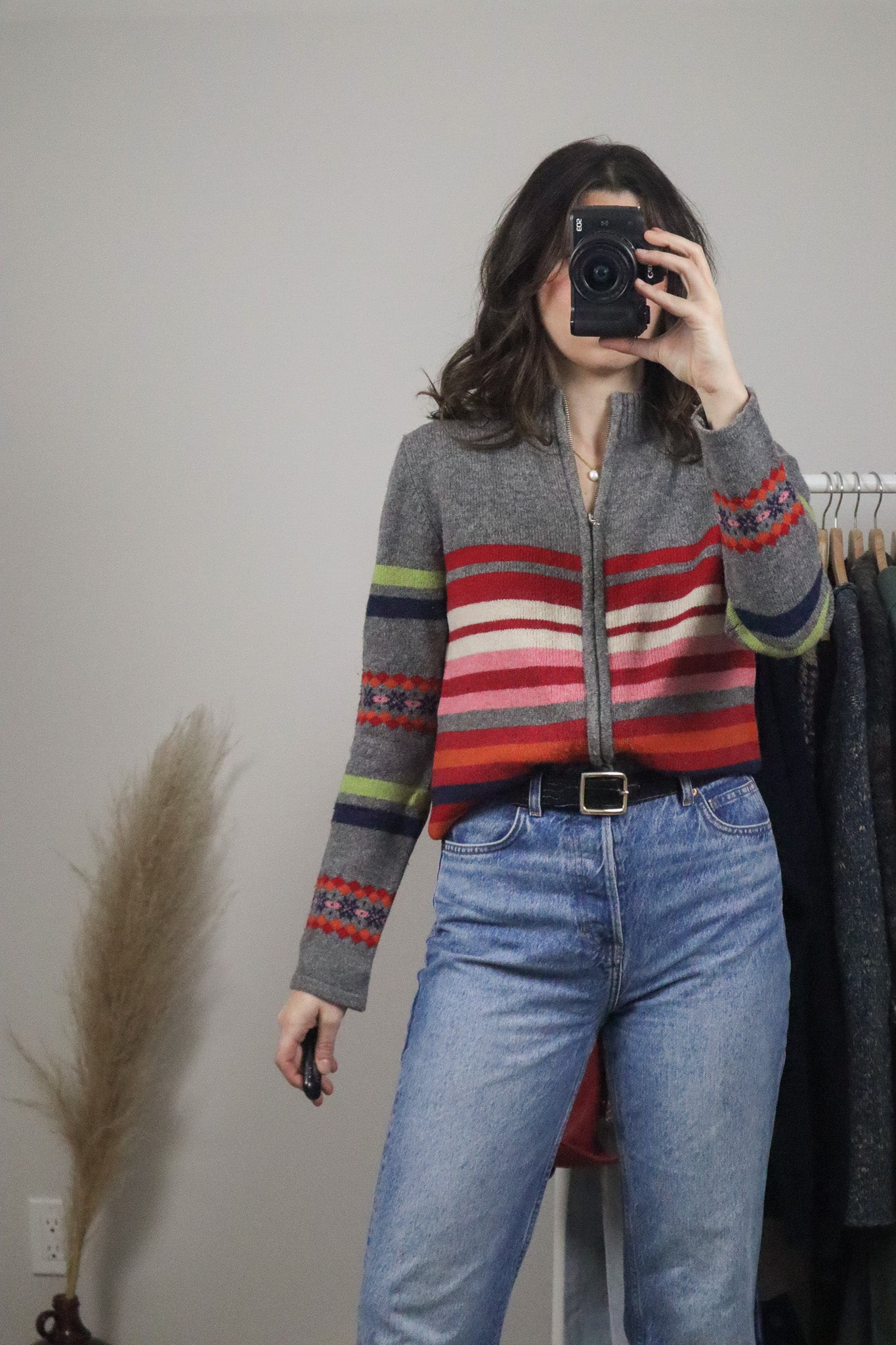 Vintage x Lambswool Blend Zip Up (S/M)