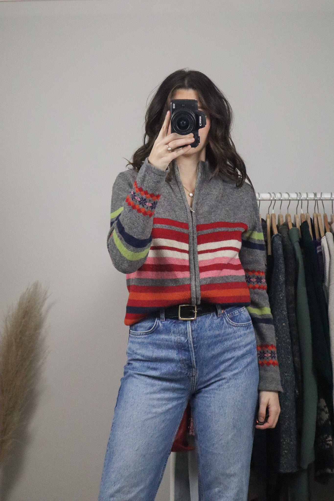 Vintage x Lambswool Blend Zip Up (S/M)