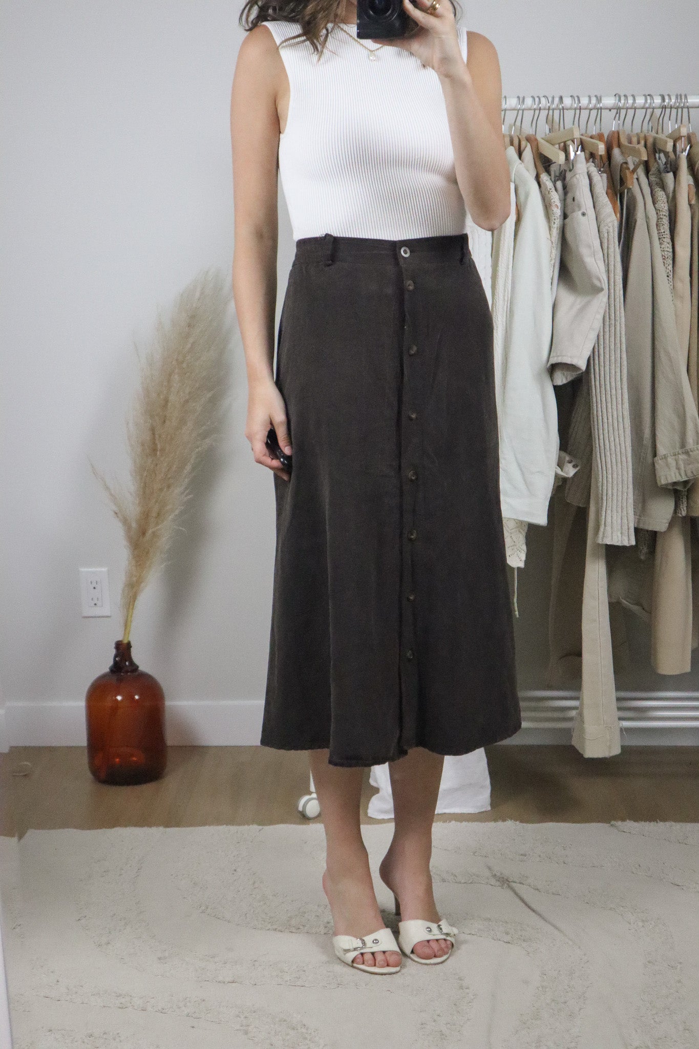 Made in USA x Vintage x Button Maxi Skirt (L)