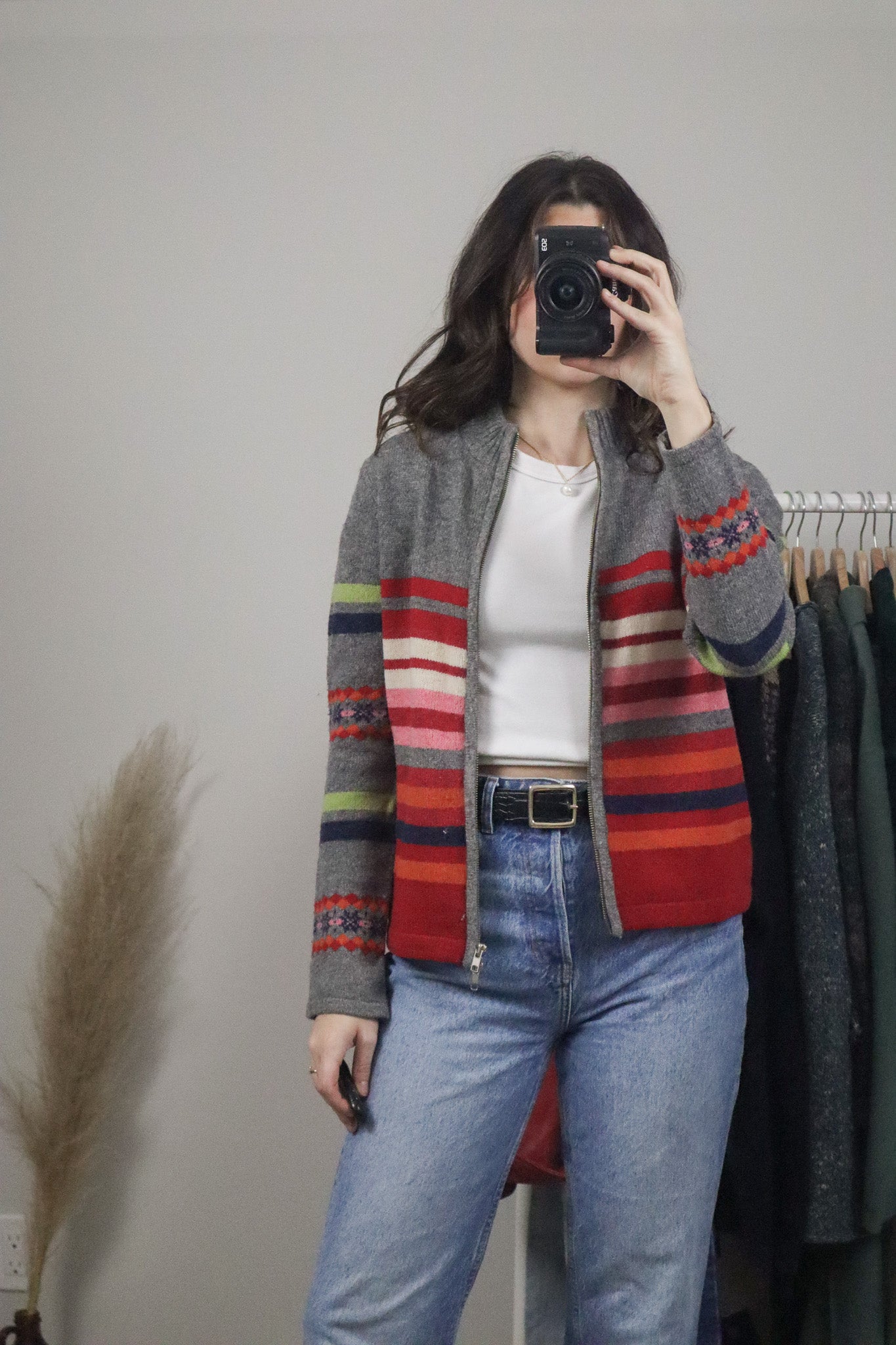Vintage x Lambswool Blend Zip Up (S/M)