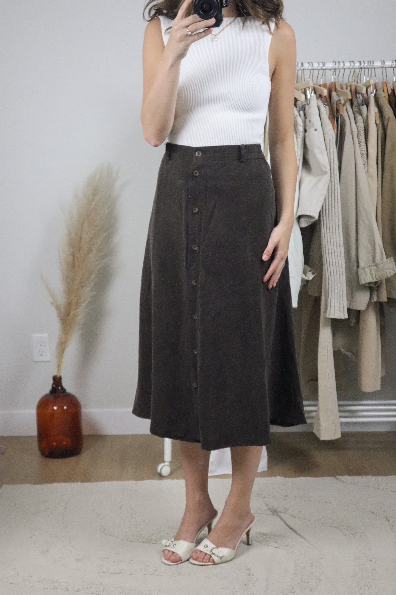 Made in USA x Vintage x Button Maxi Skirt (L)