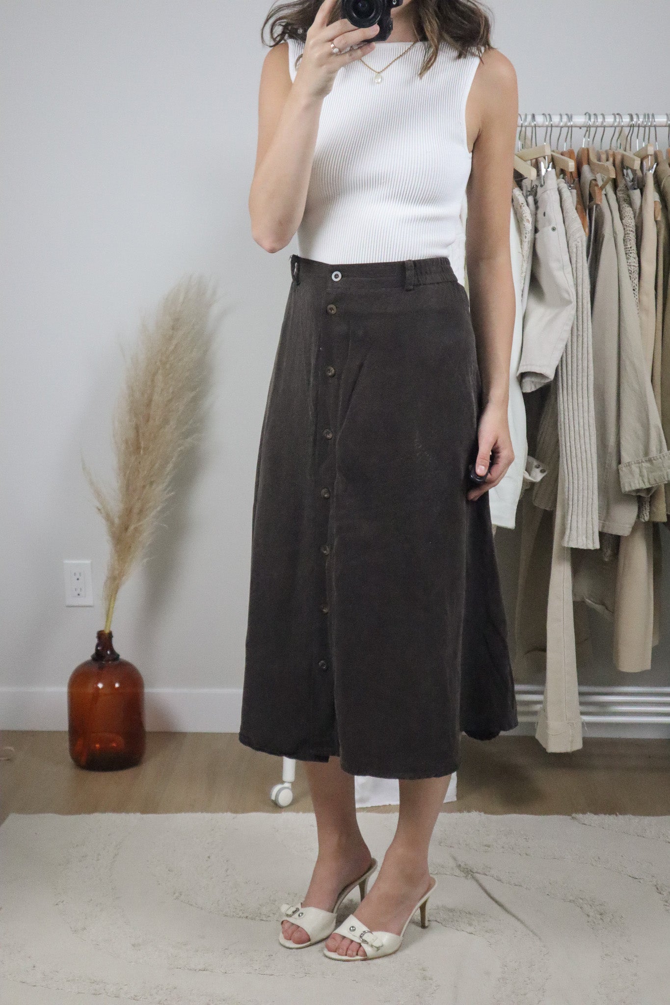 Made in USA x Vintage x Button Maxi Skirt (L)