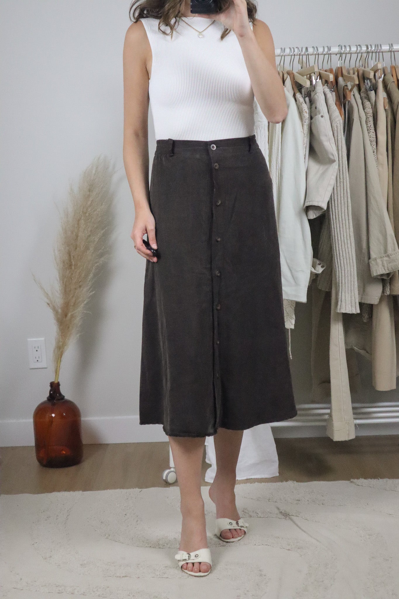 Made in USA x Vintage x Button Maxi Skirt (L)