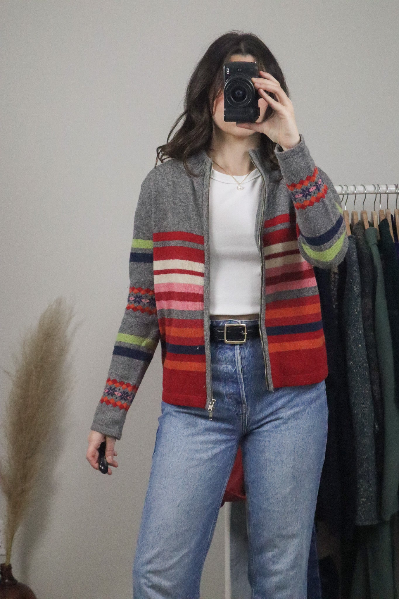 Vintage x Lambswool Blend Zip Up (S/M)