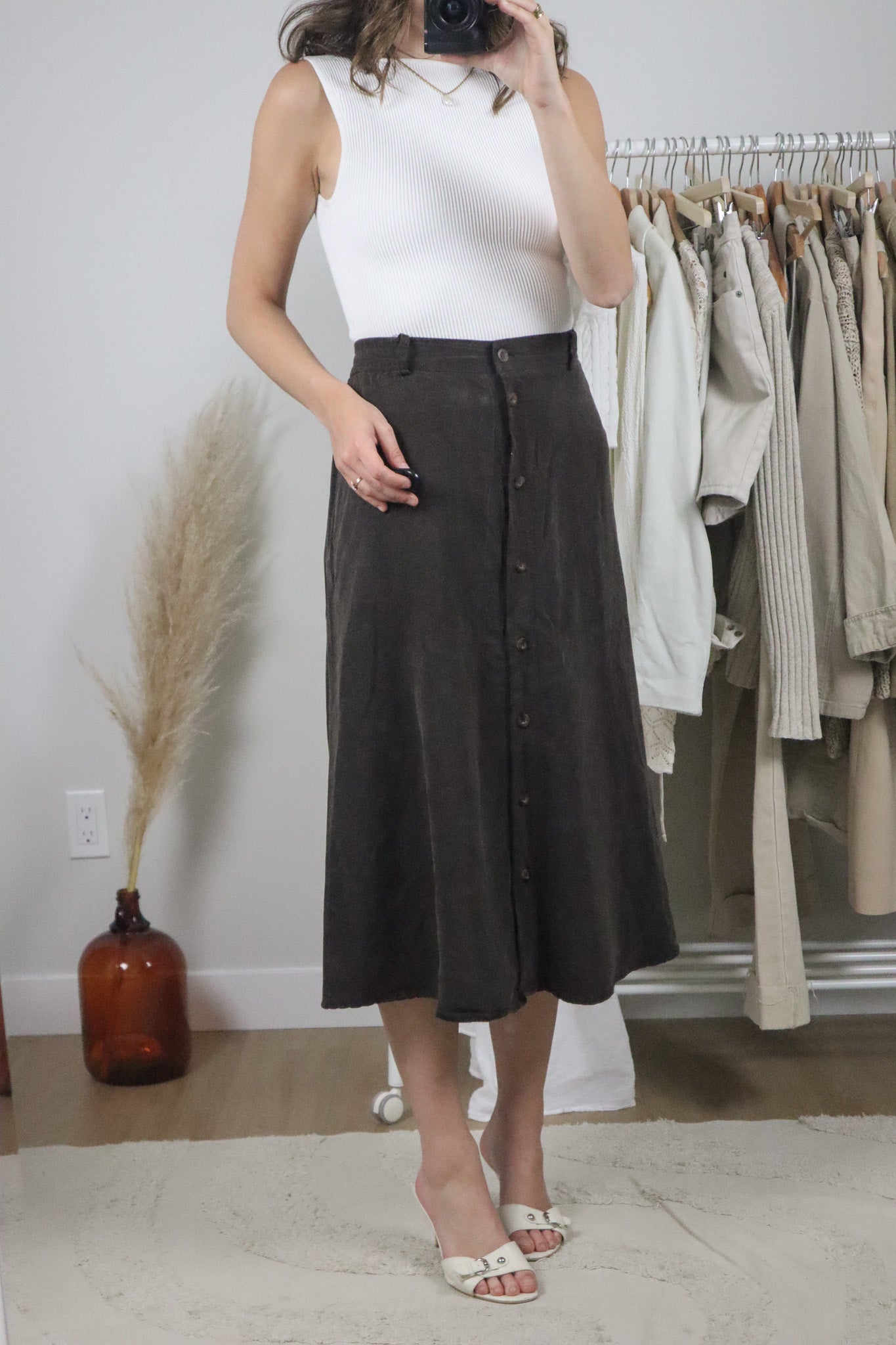 Made in USA x Vintage x Button Maxi Skirt (L)