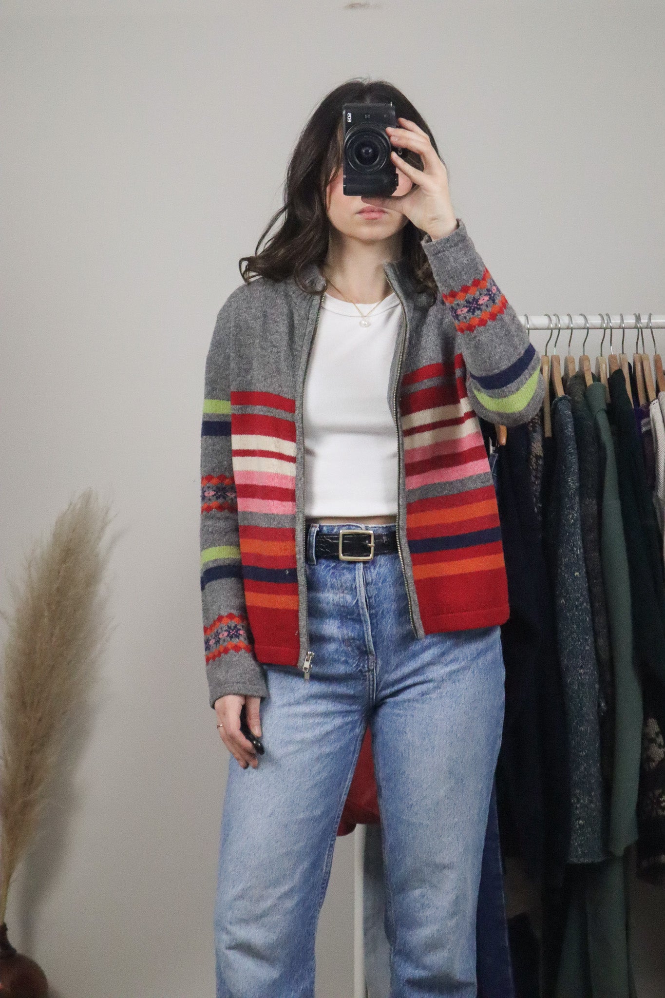 Vintage x Lambswool Blend Zip Up (S/M)
