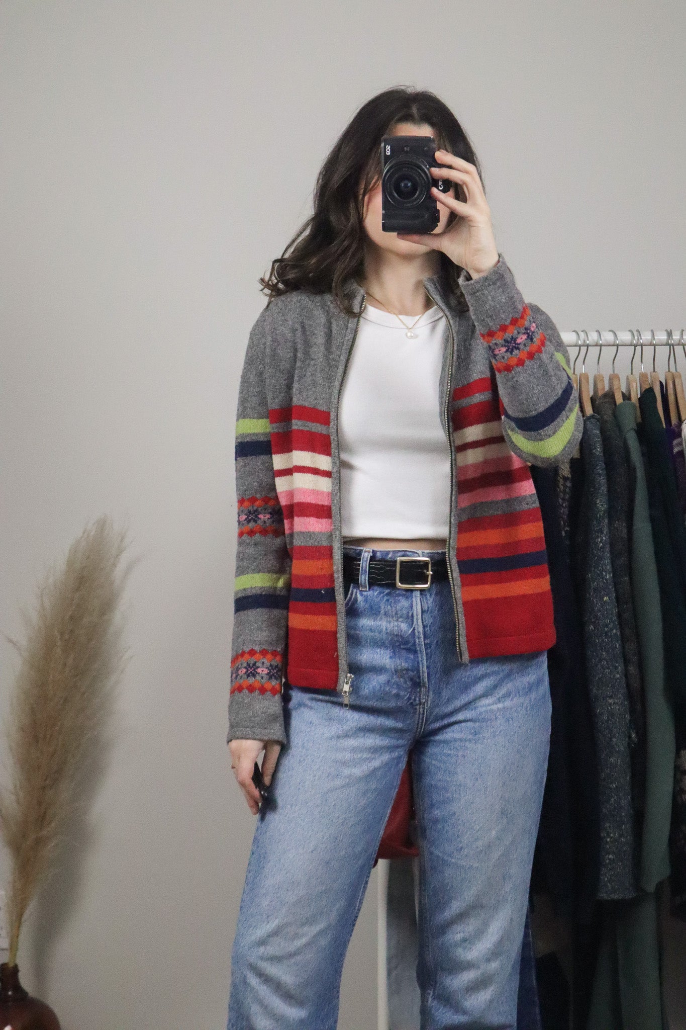 Vintage x Lambswool Blend Zip Up (S/M)