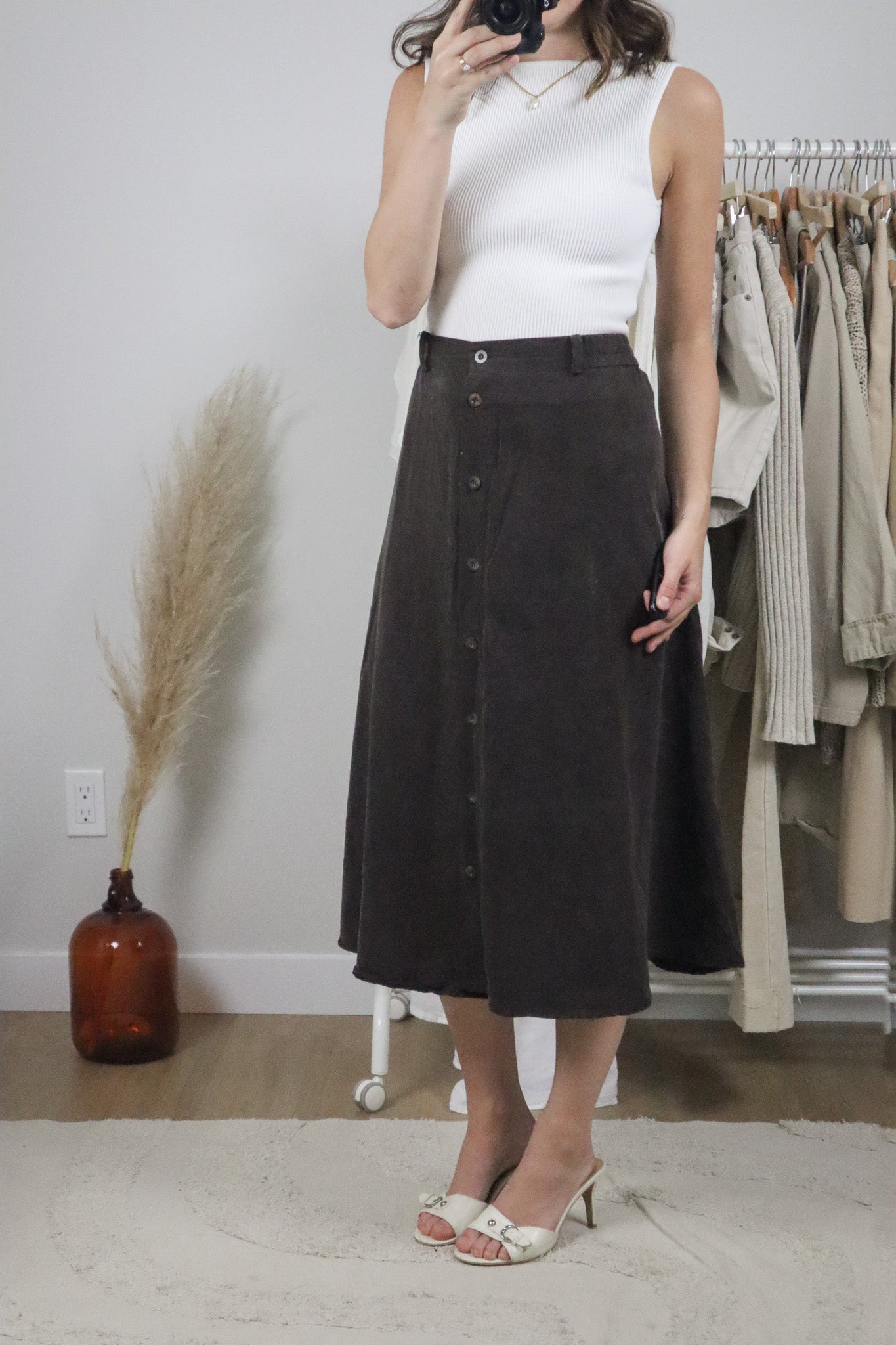 Made in USA x Vintage x Button Maxi Skirt (L)