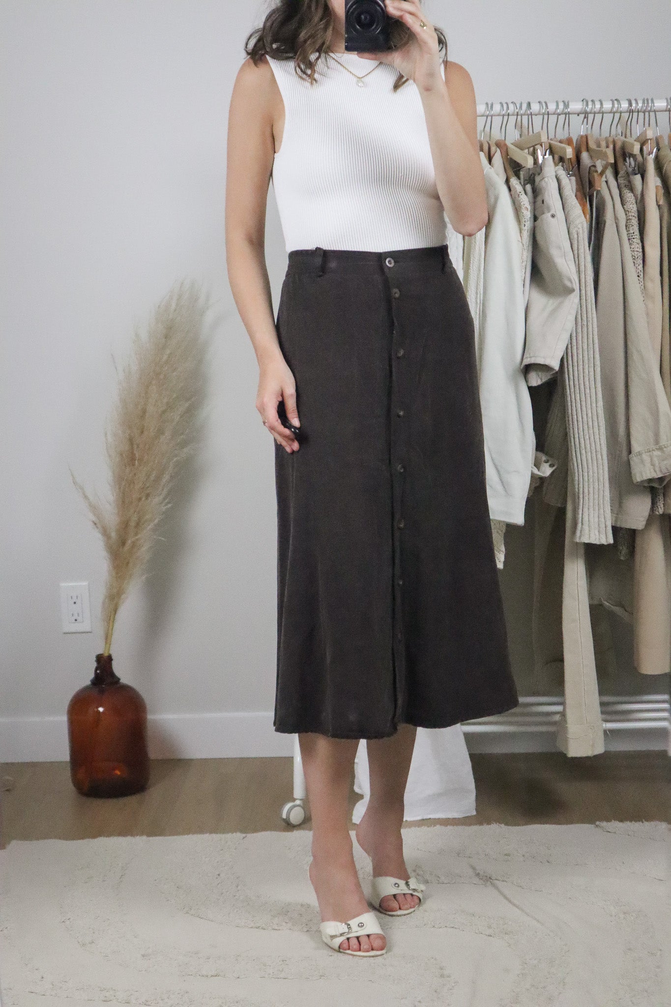 Made in USA x Vintage x Button Maxi Skirt (L)