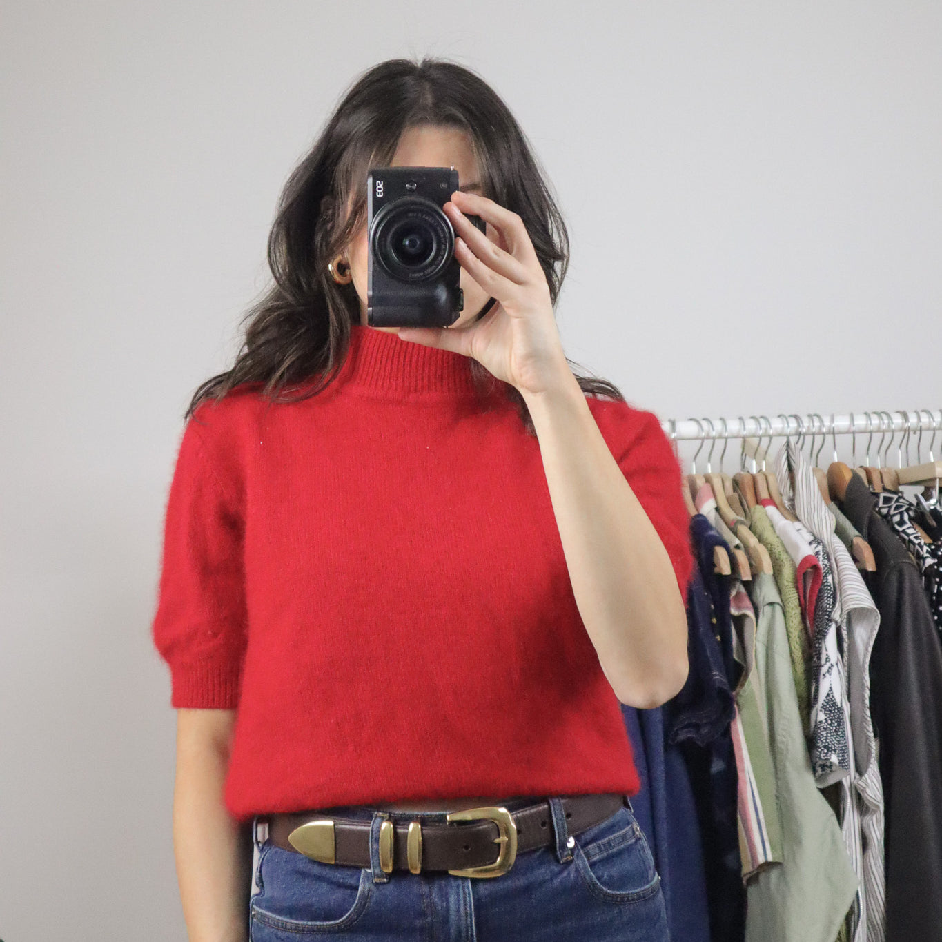 Vintage x Angora Blend Short Sleeve Knit (M)