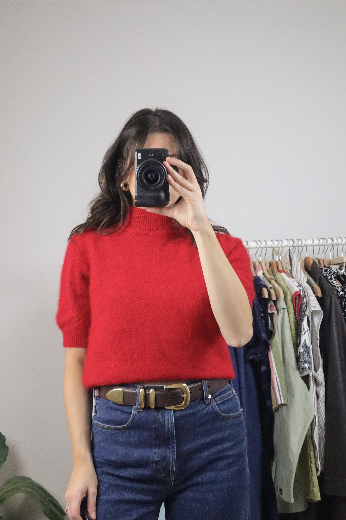 Vintage x Angora Blend Short Sleeve Knit (M)