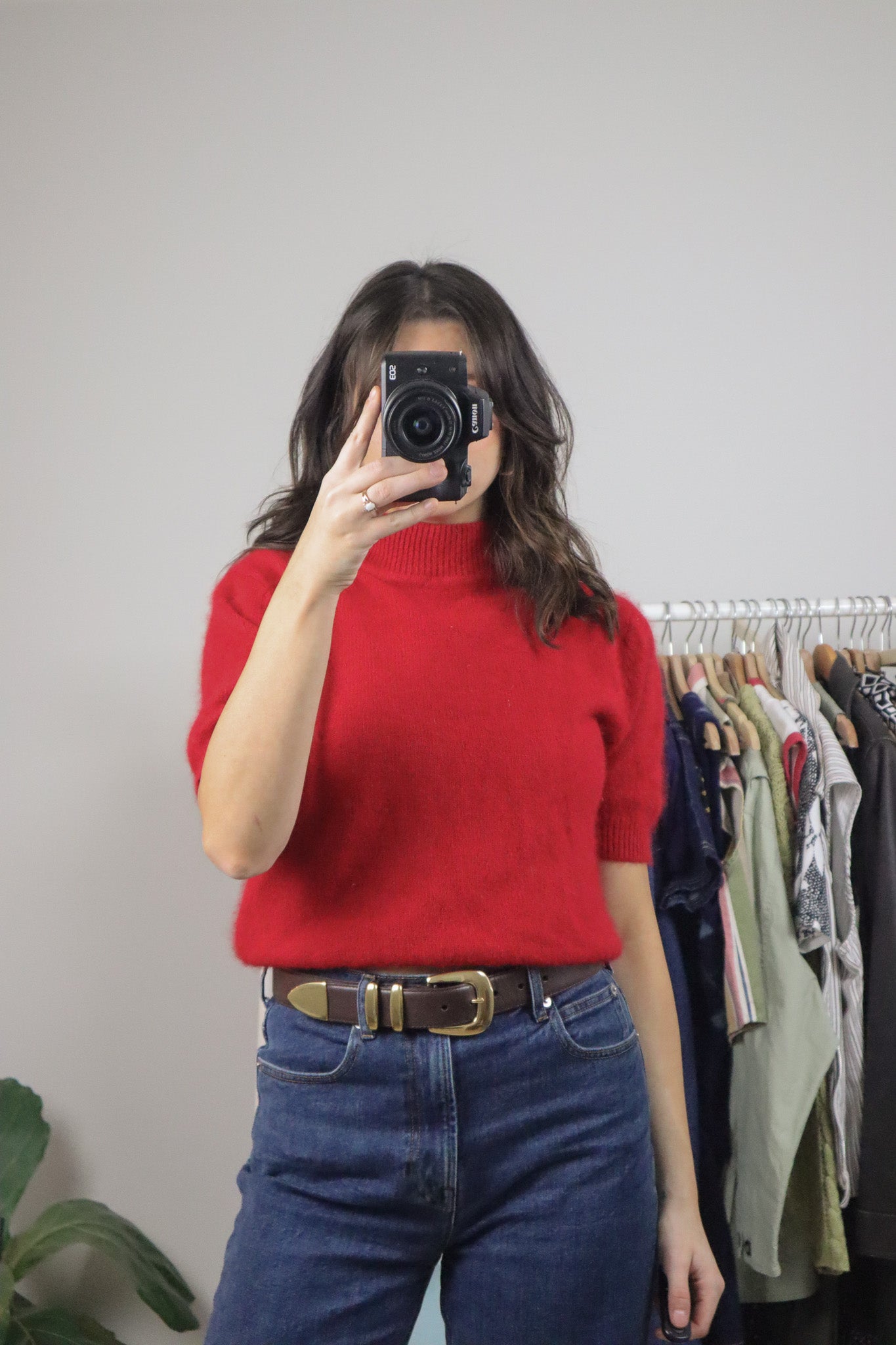 Vintage x Angora Blend Short Sleeve Knit (M)