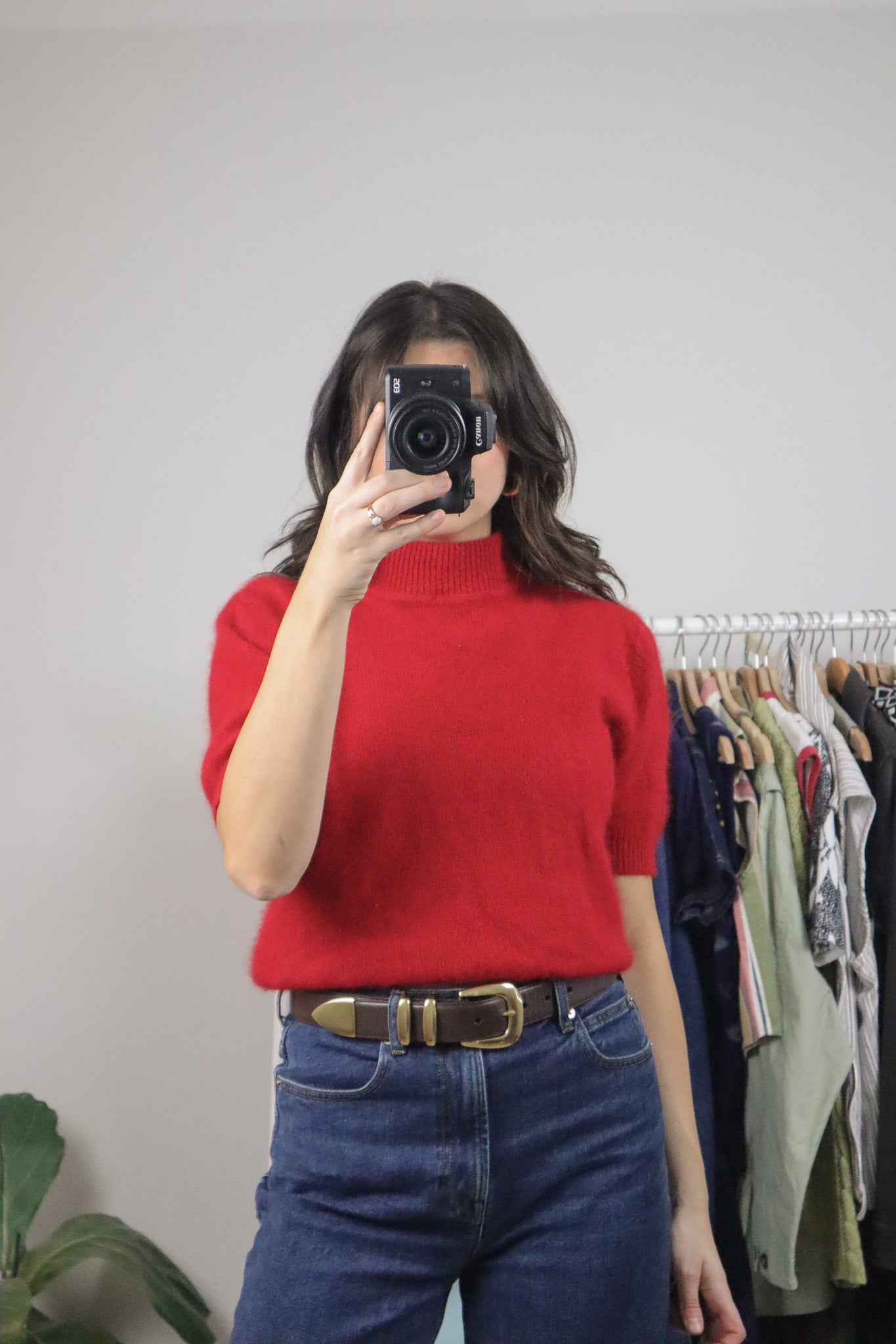 Vintage x Angora Blend Short Sleeve Knit (M)