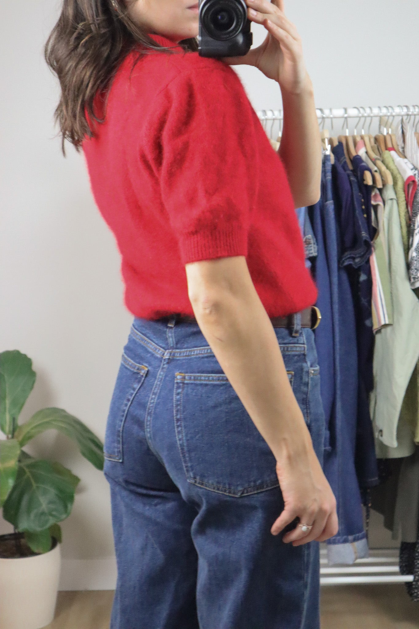 Vintage x Angora Blend Short Sleeve Knit (M)