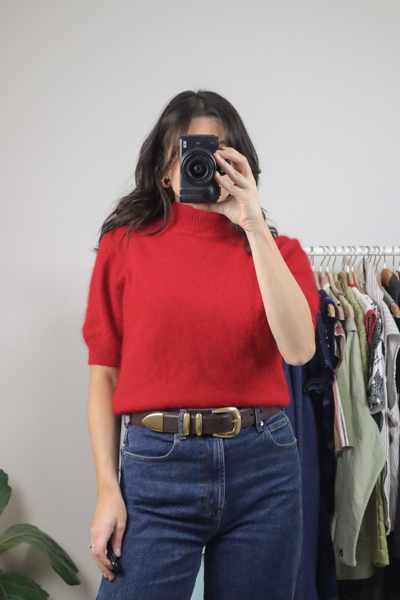 Vintage x Angora Blend Short Sleeve Knit (M)