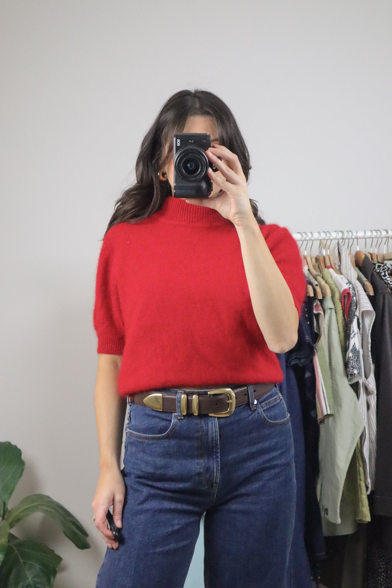 Vintage x Angora Blend Short Sleeve Knit (M)