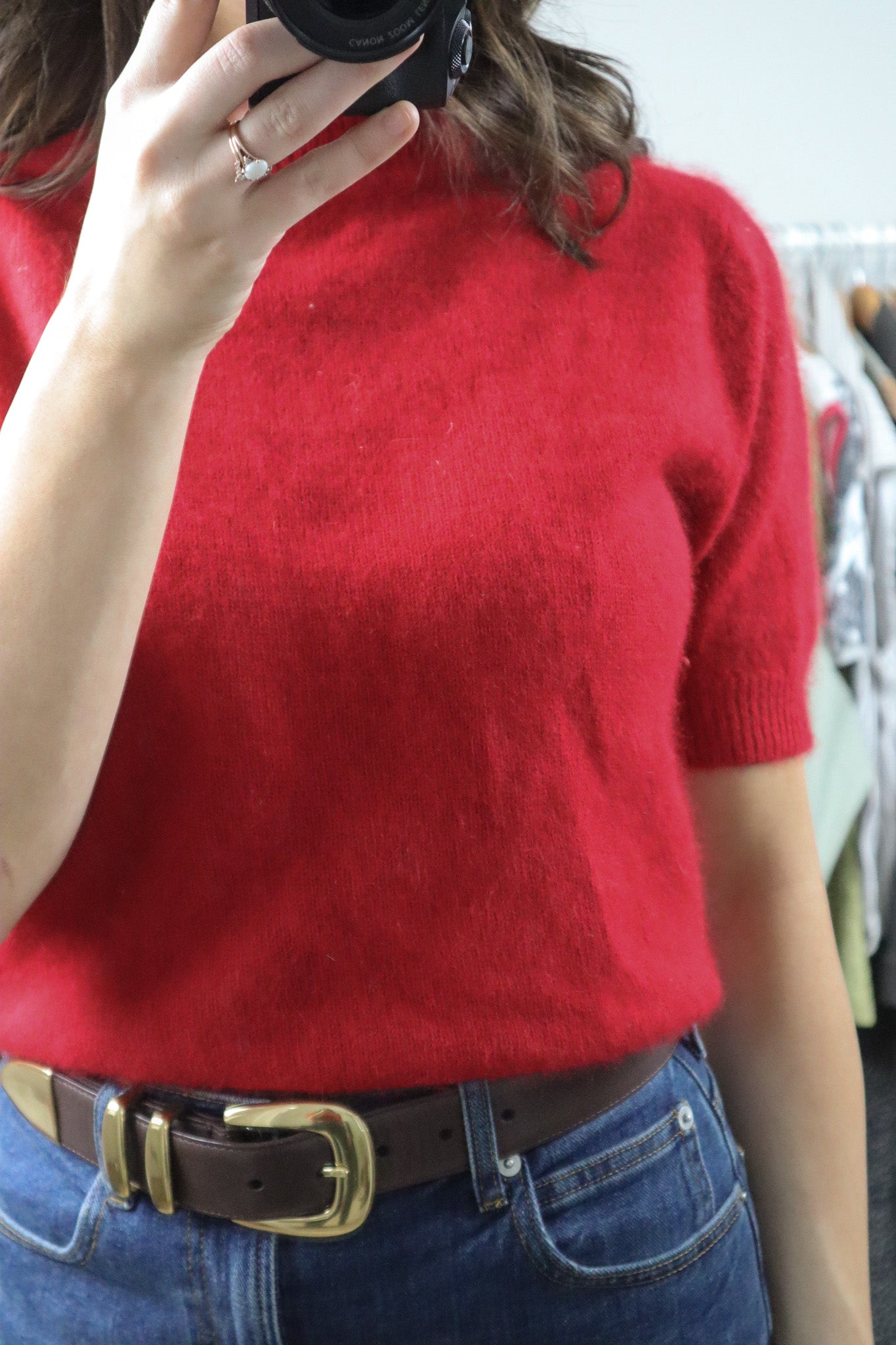 Vintage x Angora Blend Short Sleeve Knit (M)