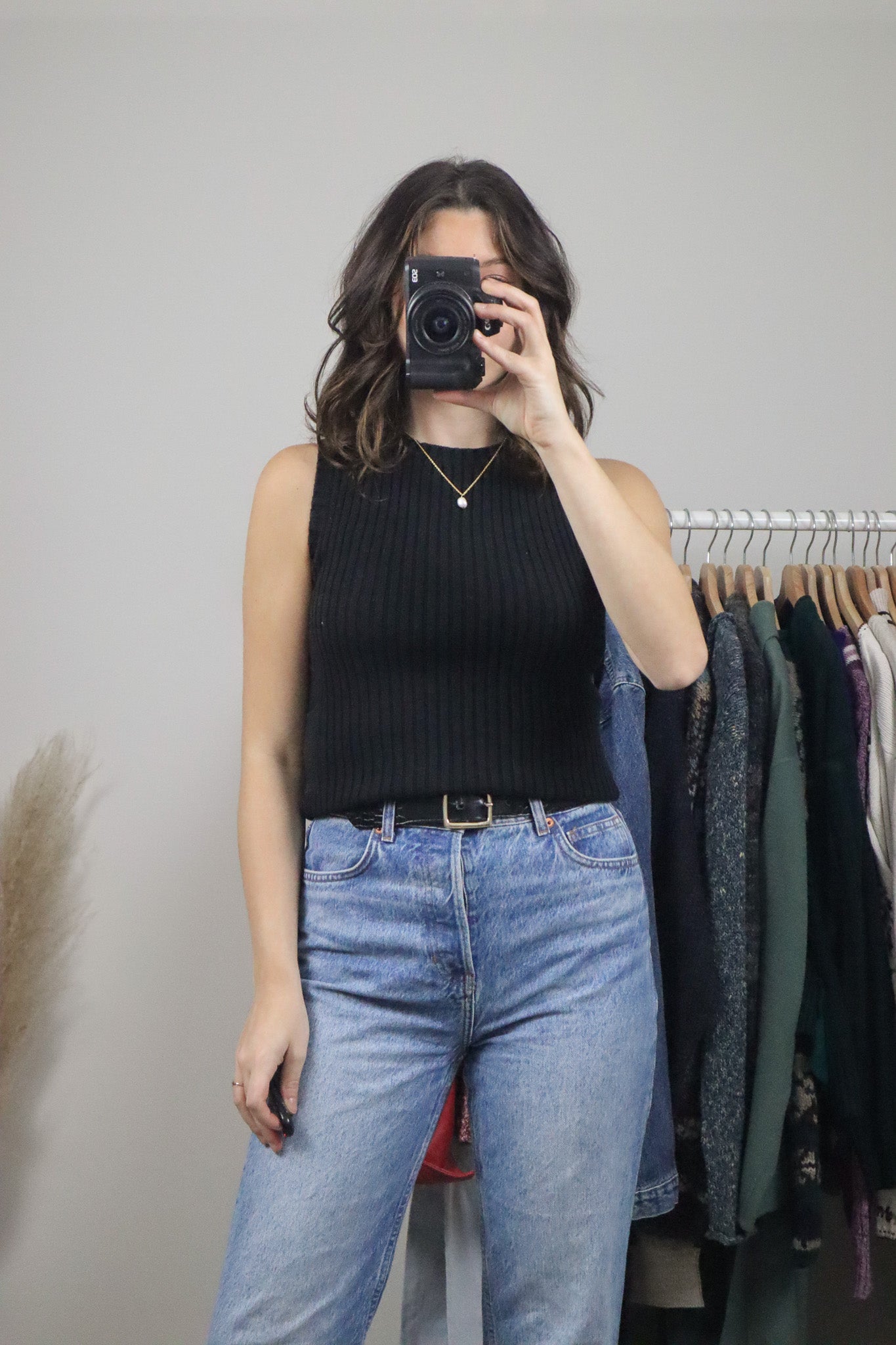 Vintage x Ribbed Knit Tank Top (S/M)