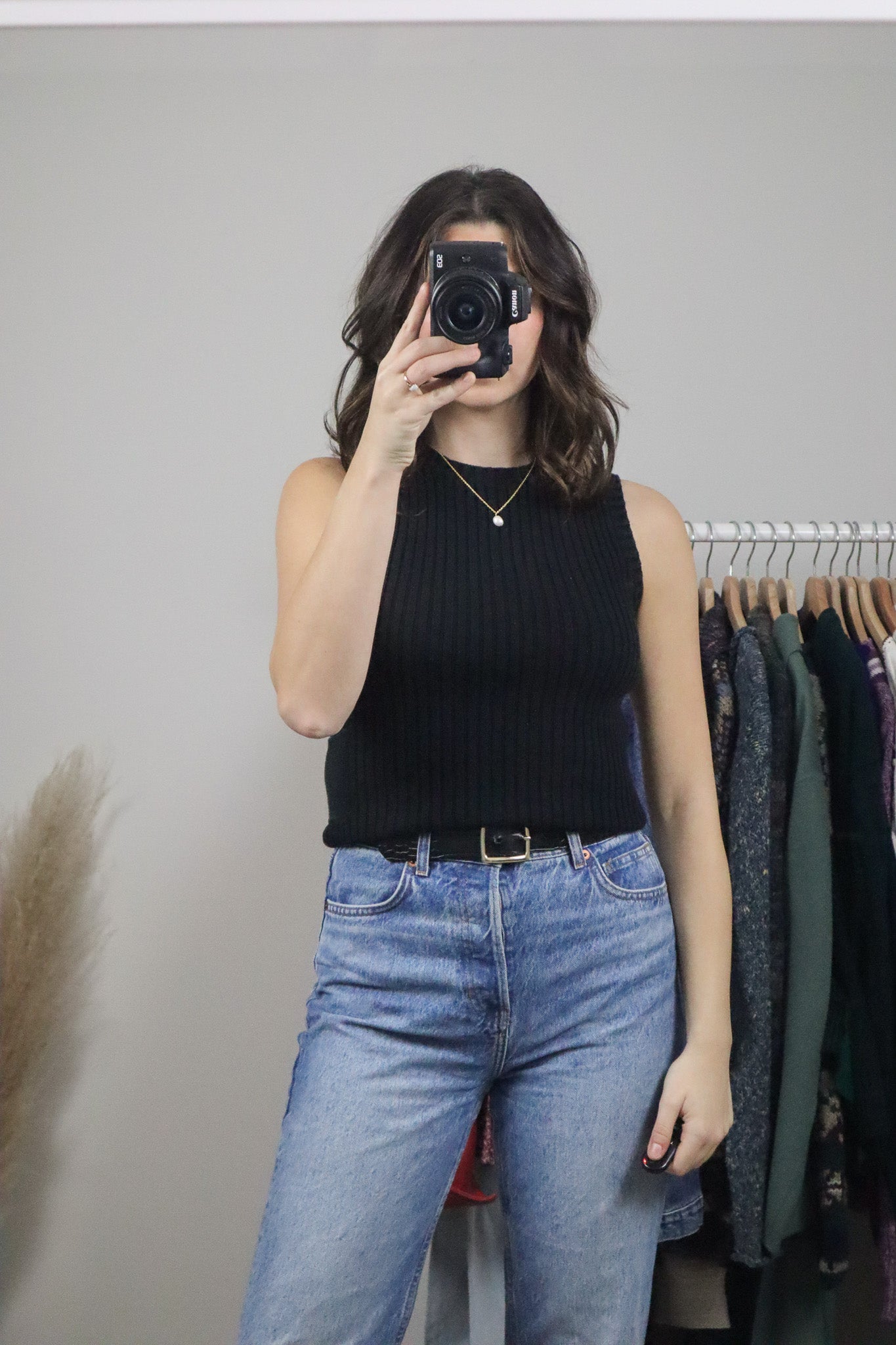 Vintage x Ribbed Knit Tank Top (S/M)