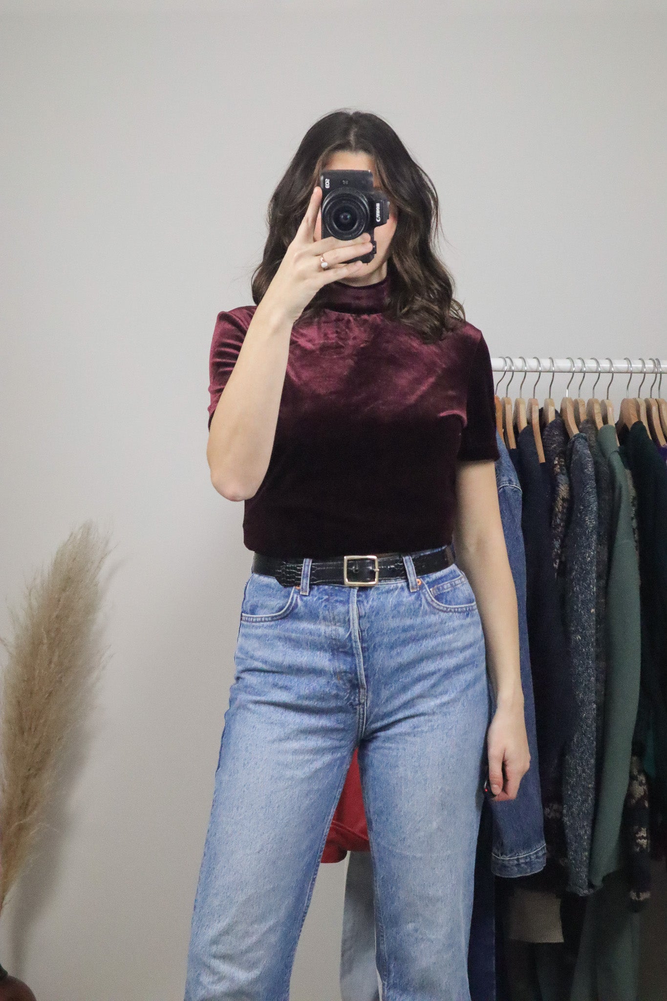 Made in Canada x Vintage x Velvet Mock-Neck (S/M)