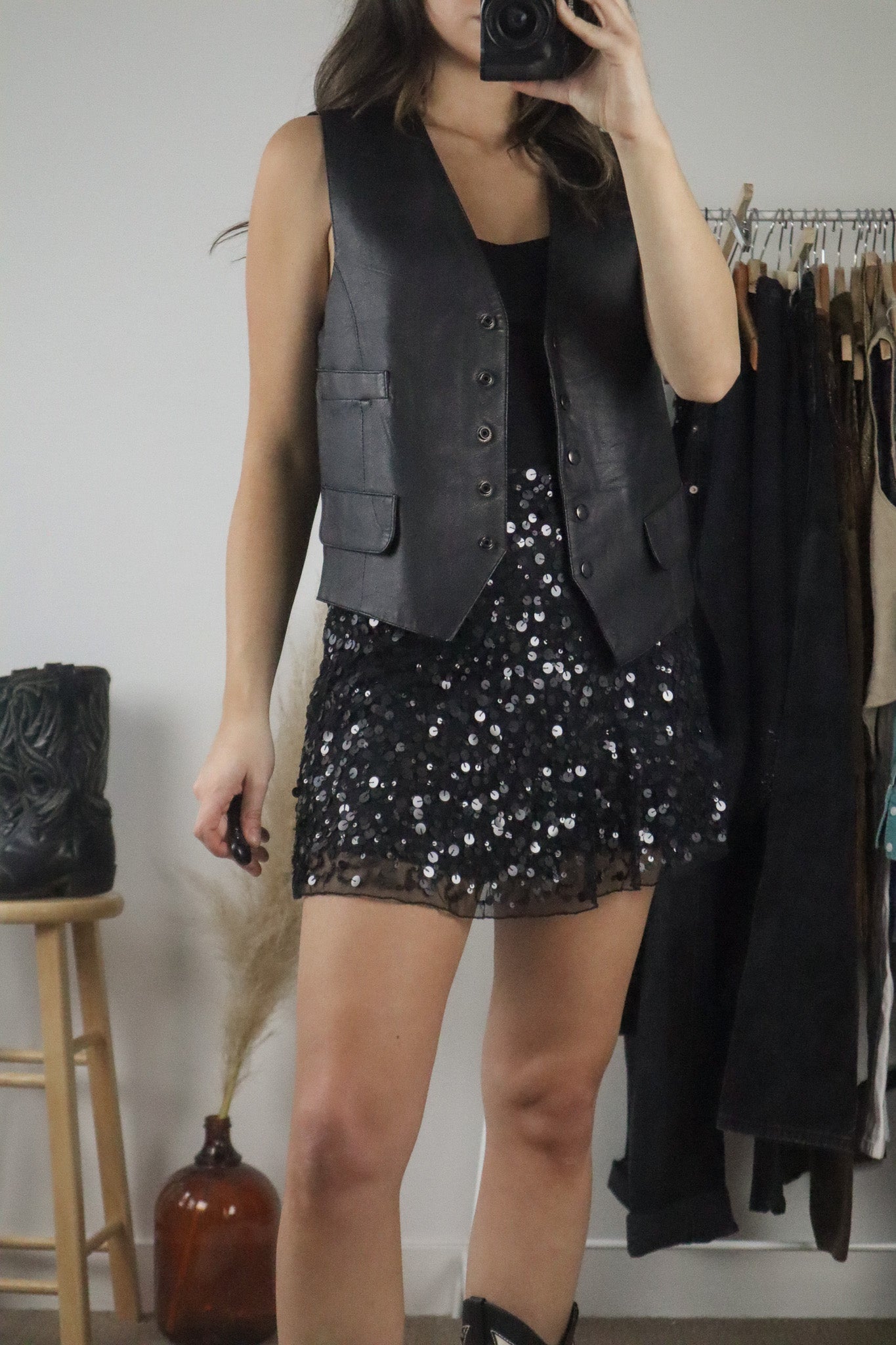 Vintage x Leather Vest (S)