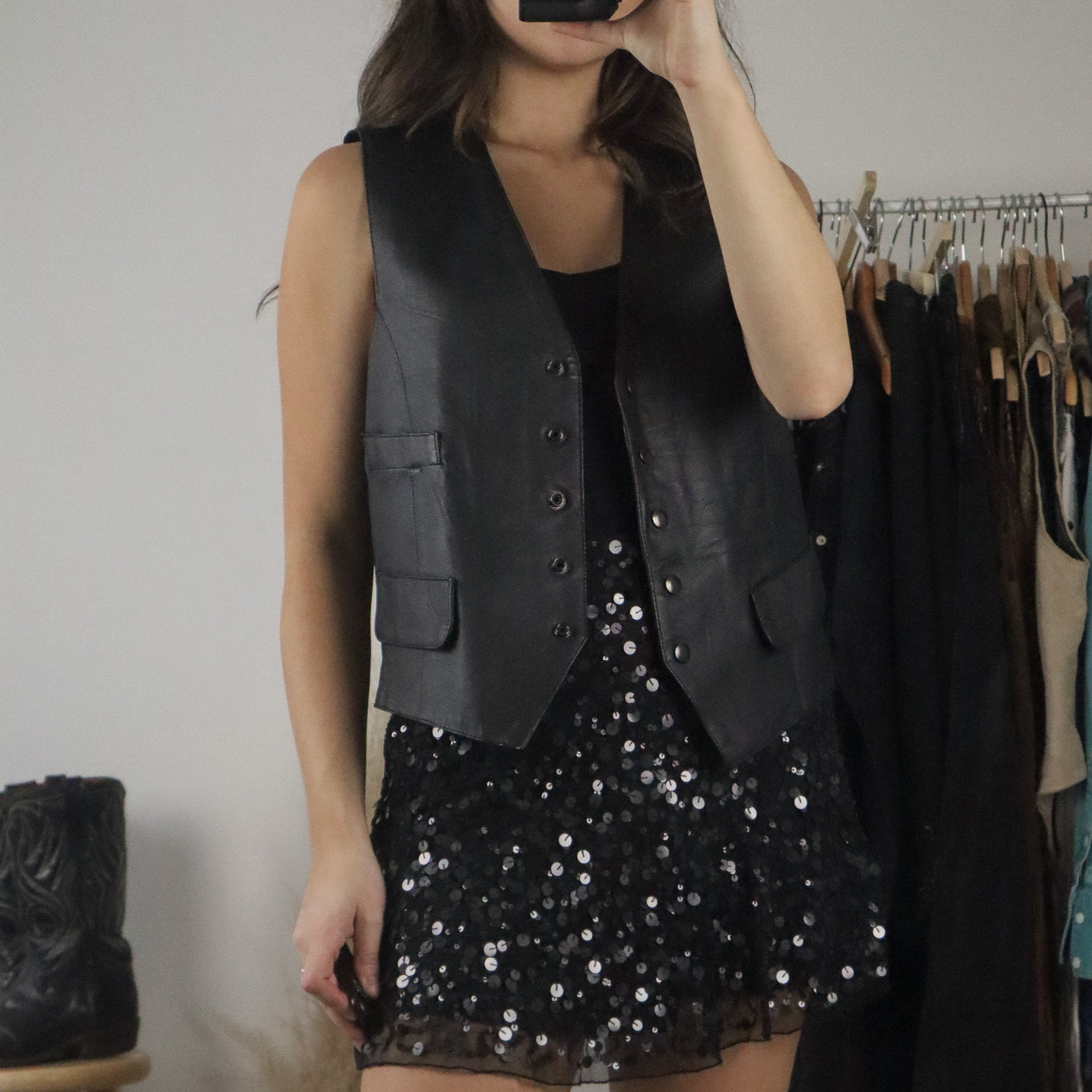 Vintage x Leather Vest (S)