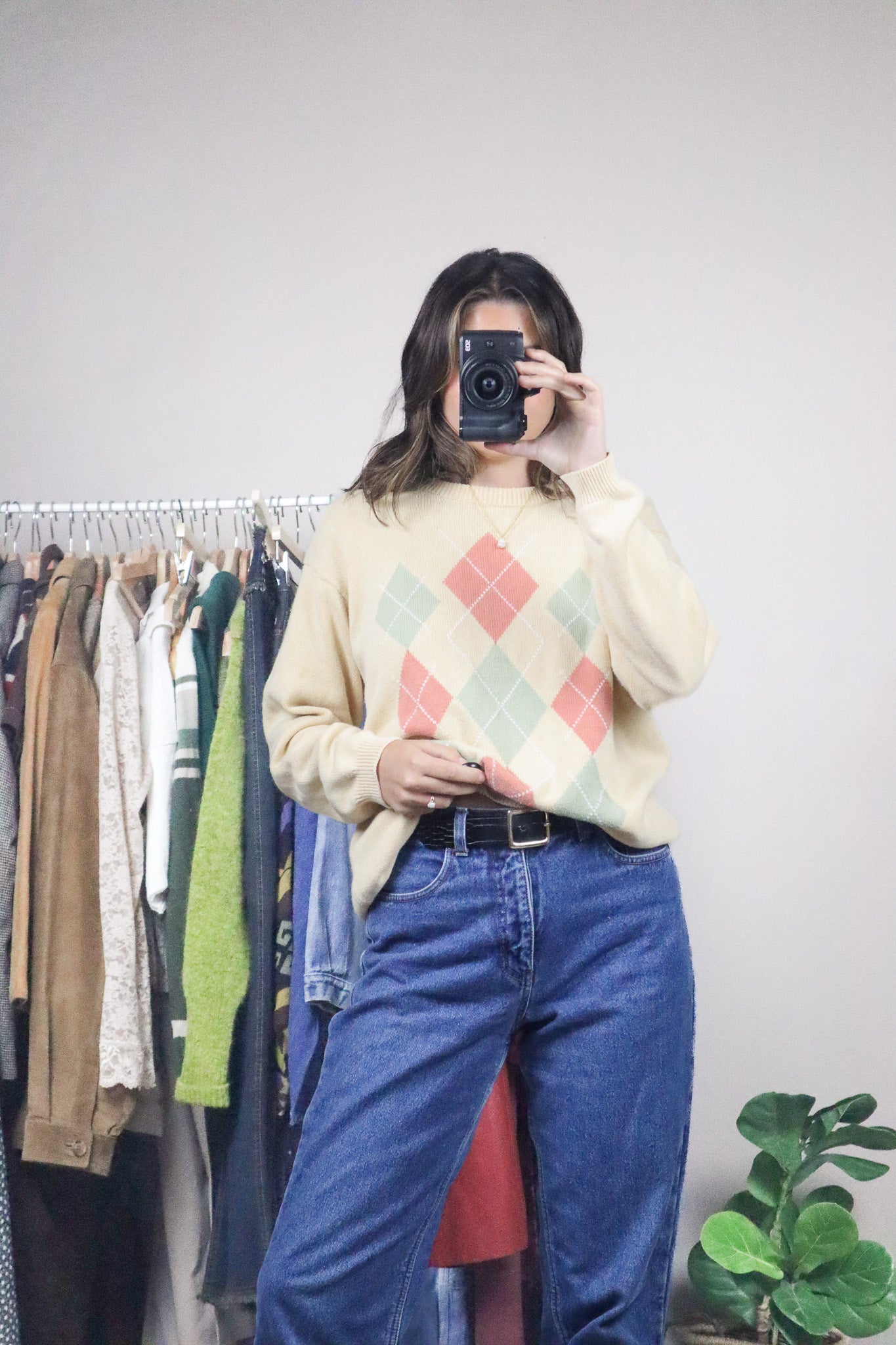 Vintage x Argyle Sweater (M)