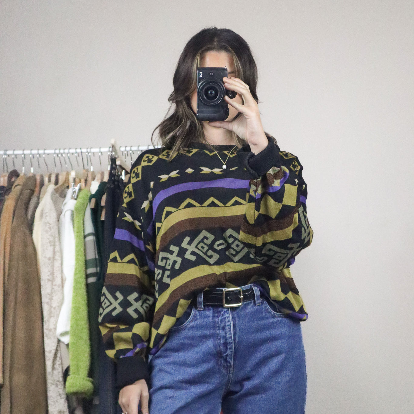 Vintage x Made in Italy x Patterned Knit (L/XL)
