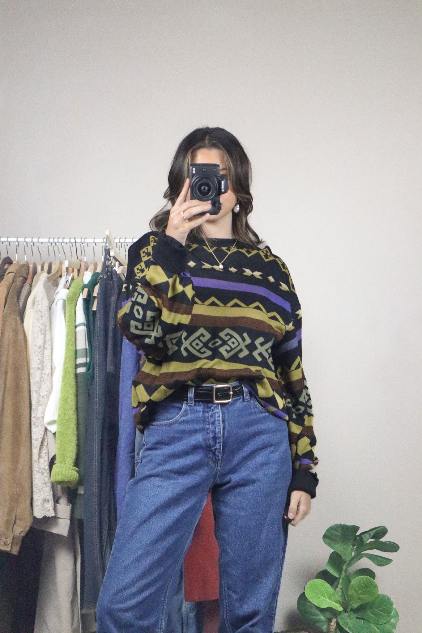 Vintage x Made in Italy x Patterned Knit (L/XL)