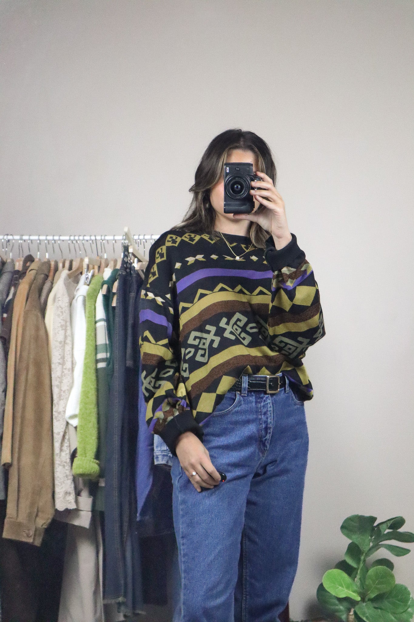 Vintage x Made in Italy x Patterned Knit (L/XL)