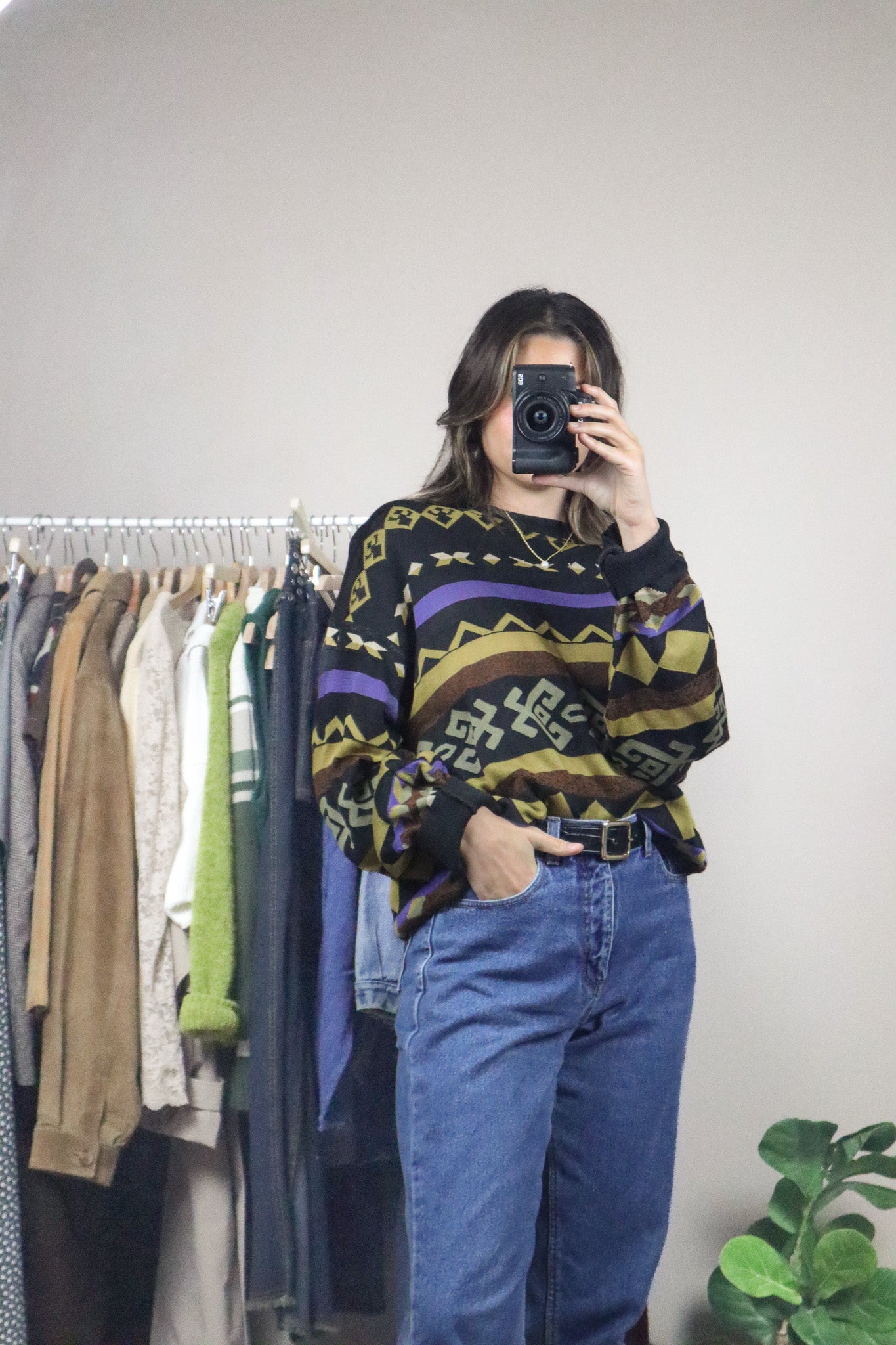 Vintage x Made in Italy x Patterned Knit (L/XL)