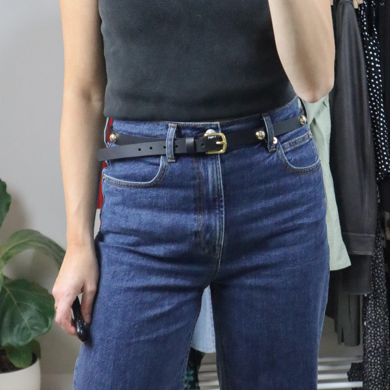 Made in Canada x Studded Leather Belt (M)