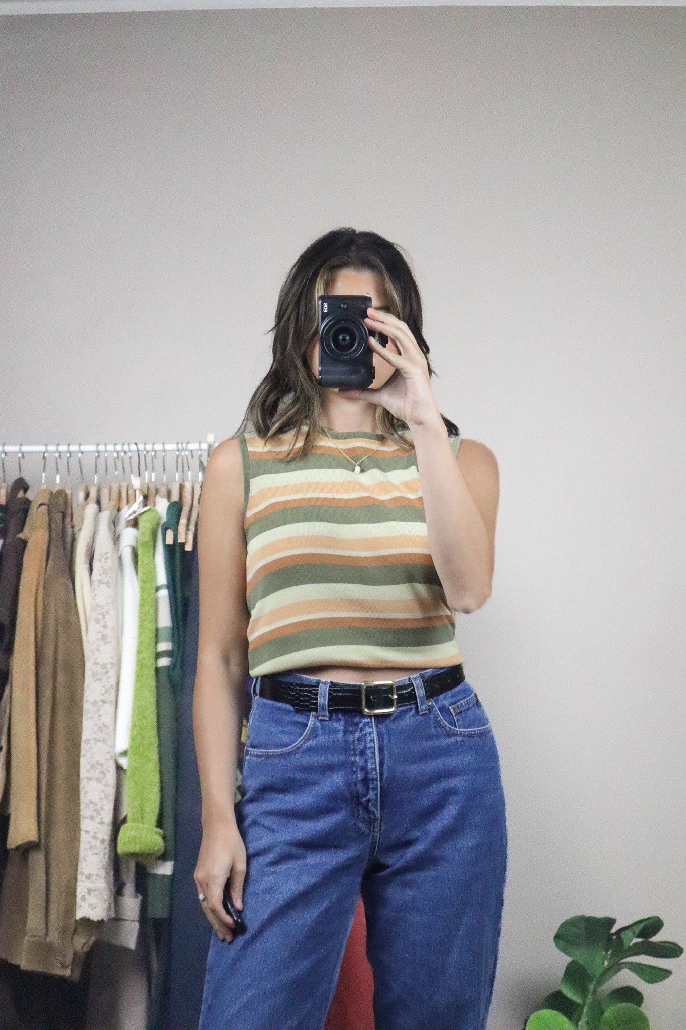 Vintage x Silk Striped Tank (M)