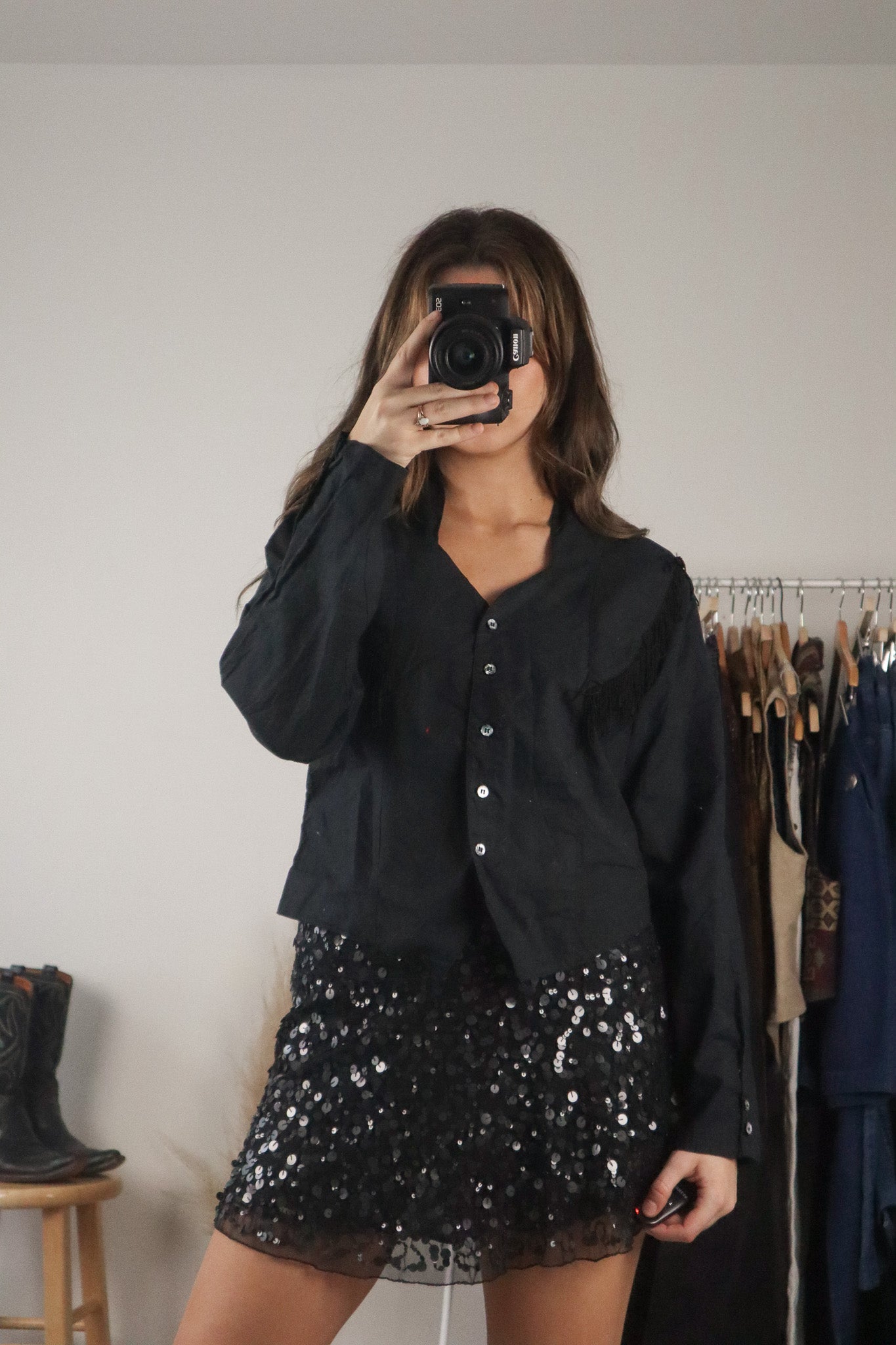 Vintage x Fringe Button Up (S)