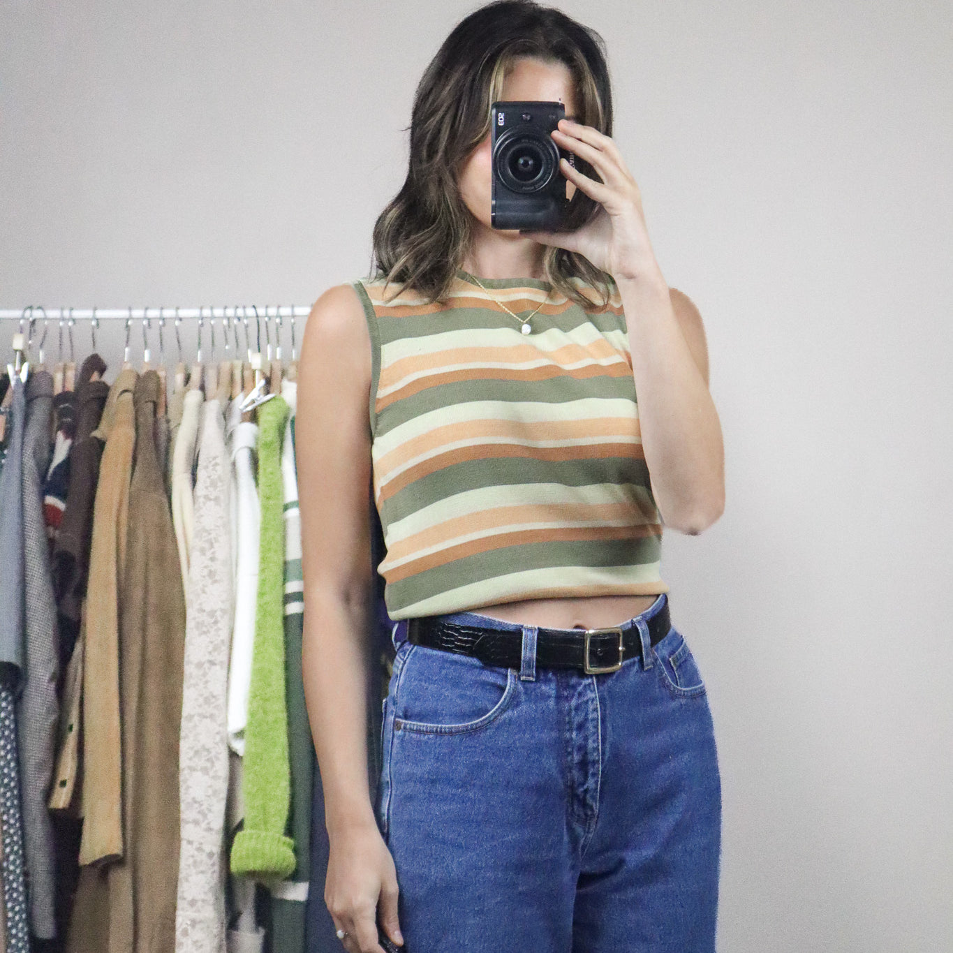 Vintage x Silk Striped Tank (M)