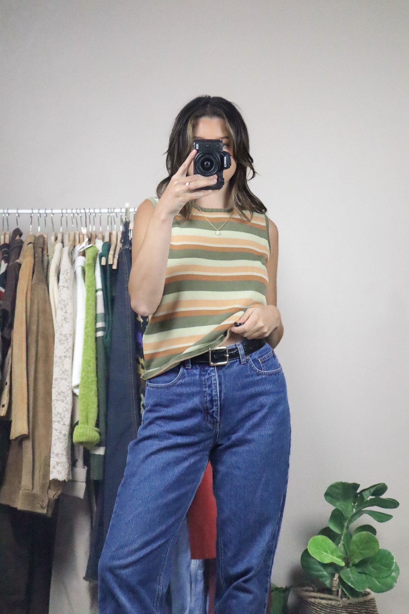 Vintage x Silk Striped Tank (M)