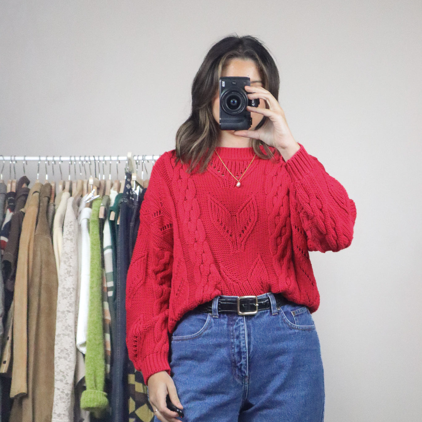 Vintage x Cable-Knit Sweater (S)