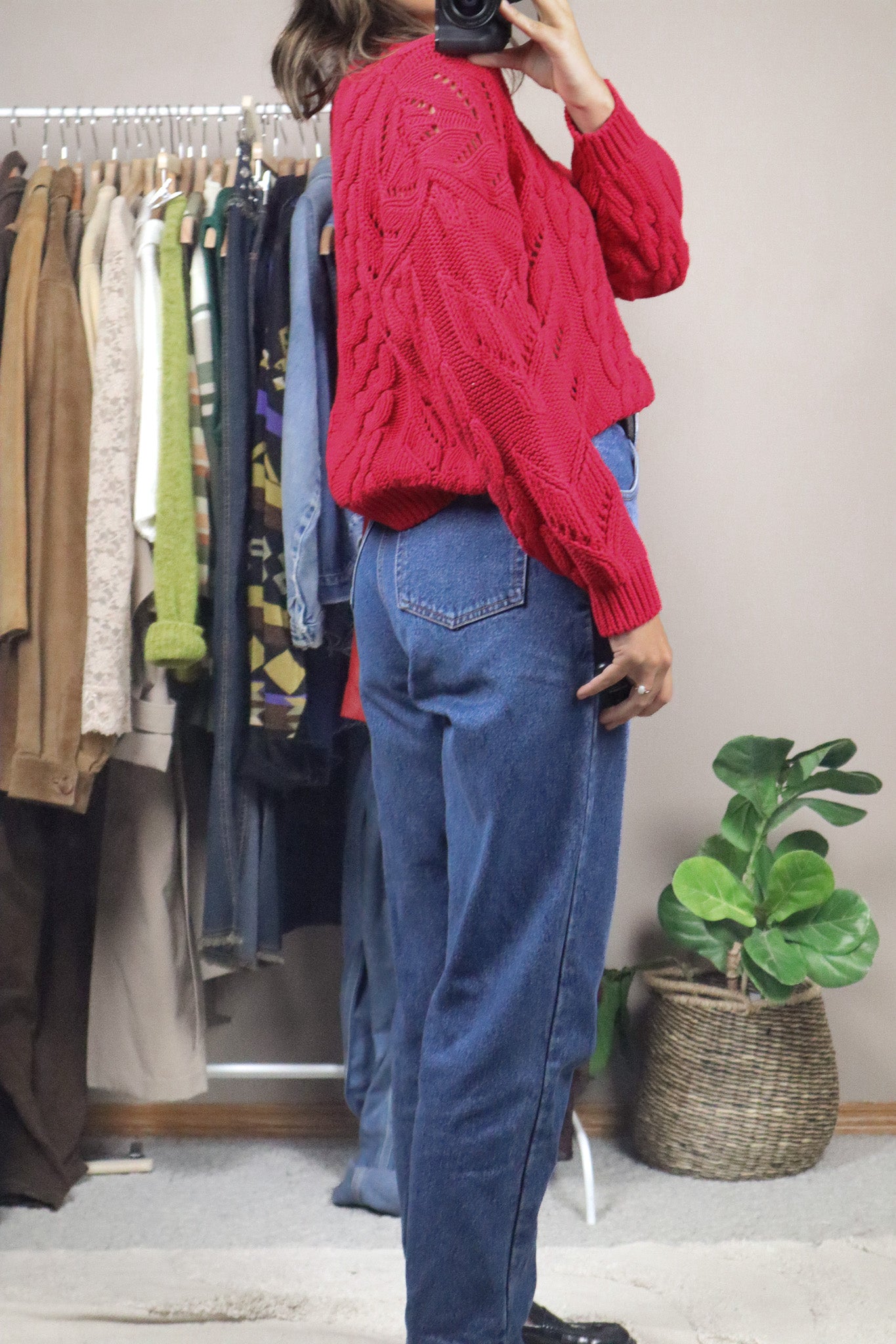 Vintage x Cable-Knit Sweater (S)