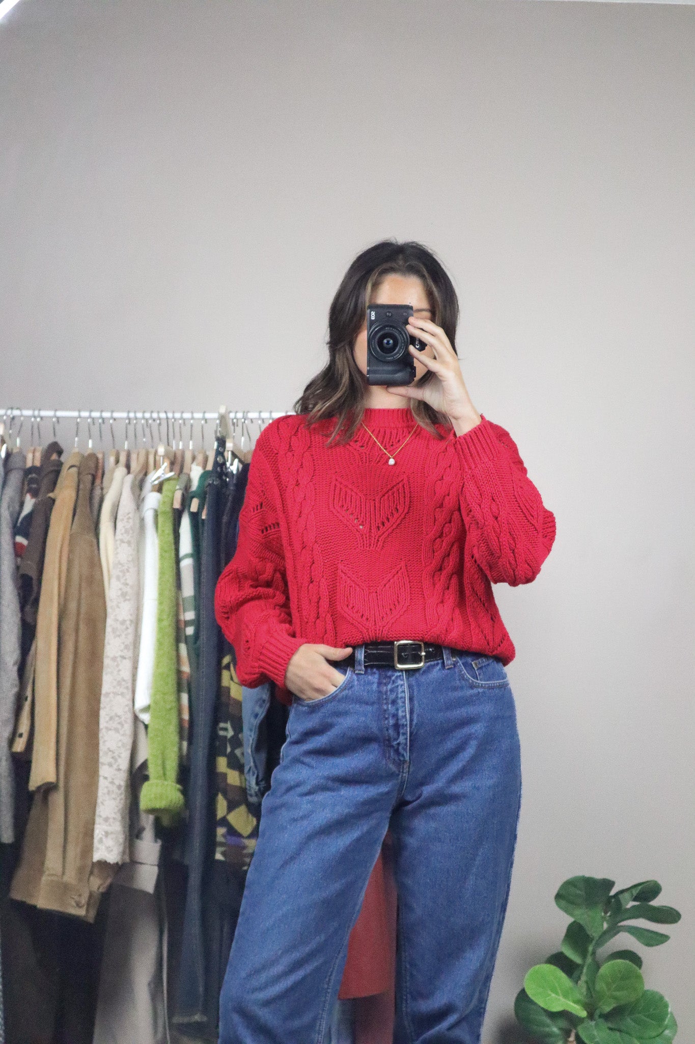 Vintage x Cable-Knit Sweater (S)