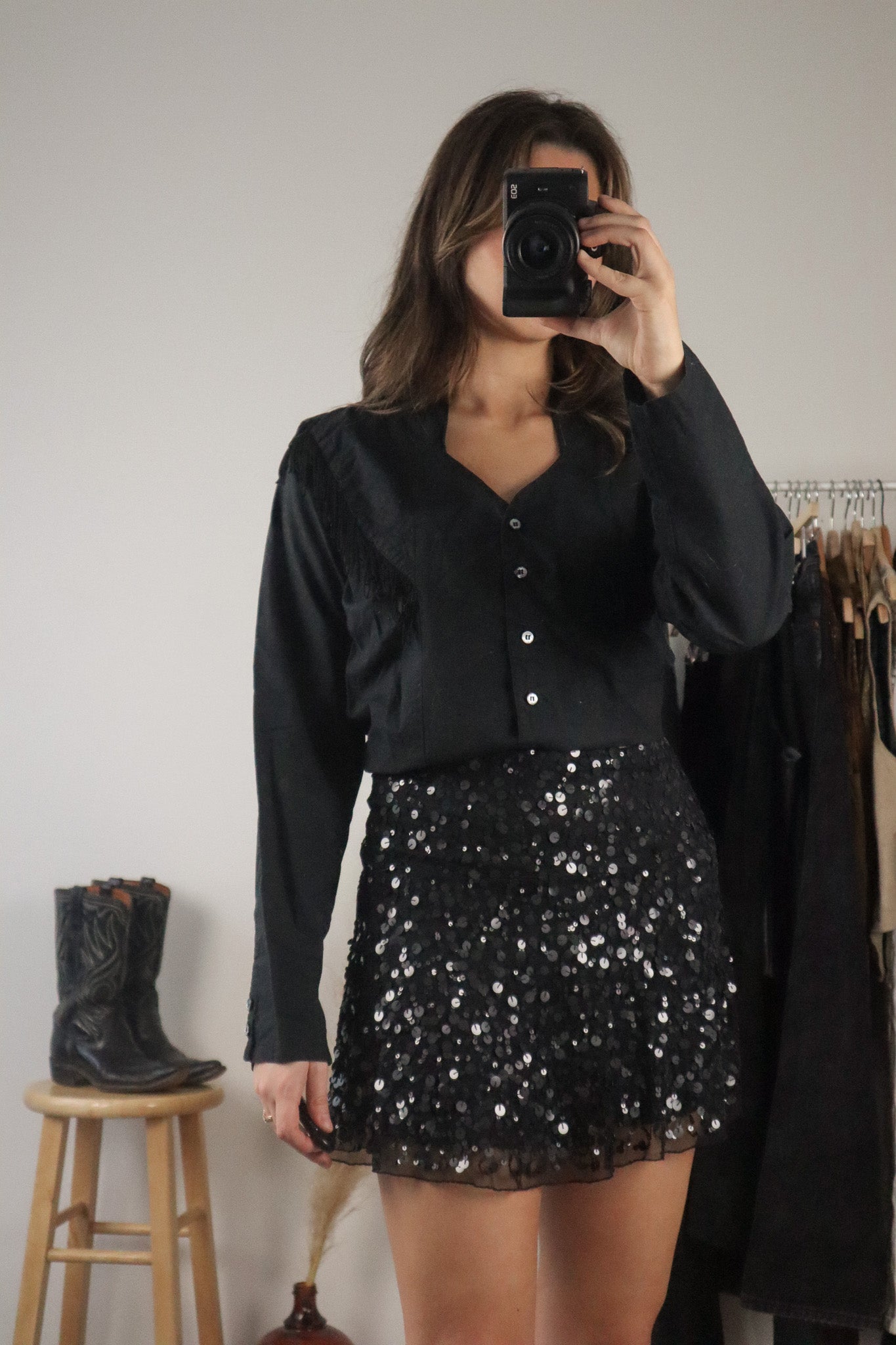 Vintage x Fringe Button Up (S)