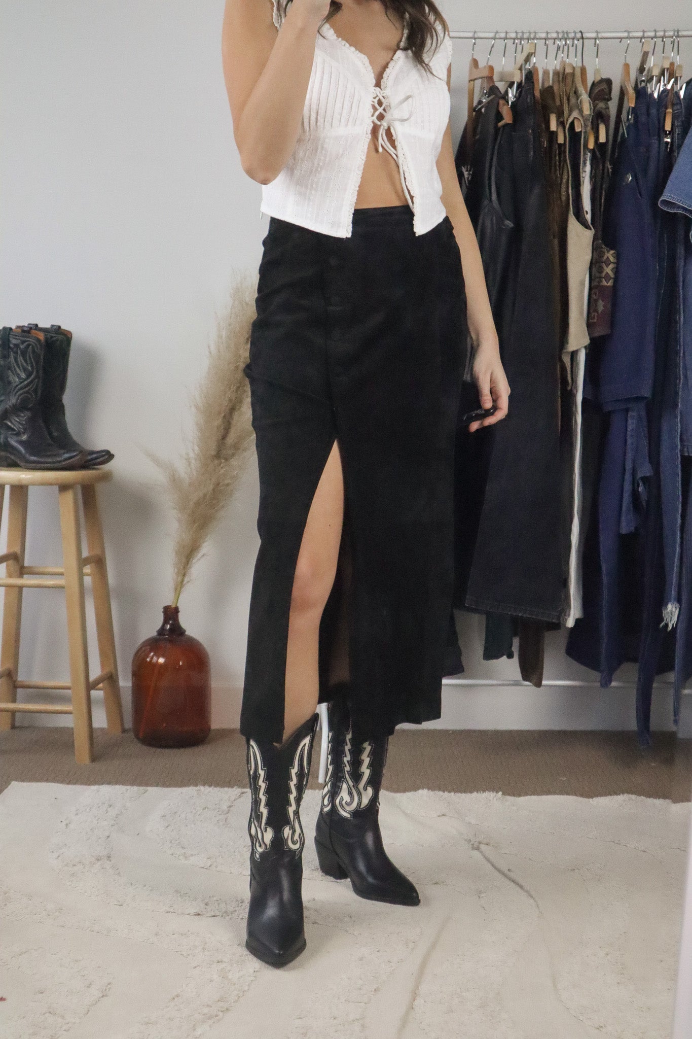 Vintage x Suede Maxi Skirt (6)