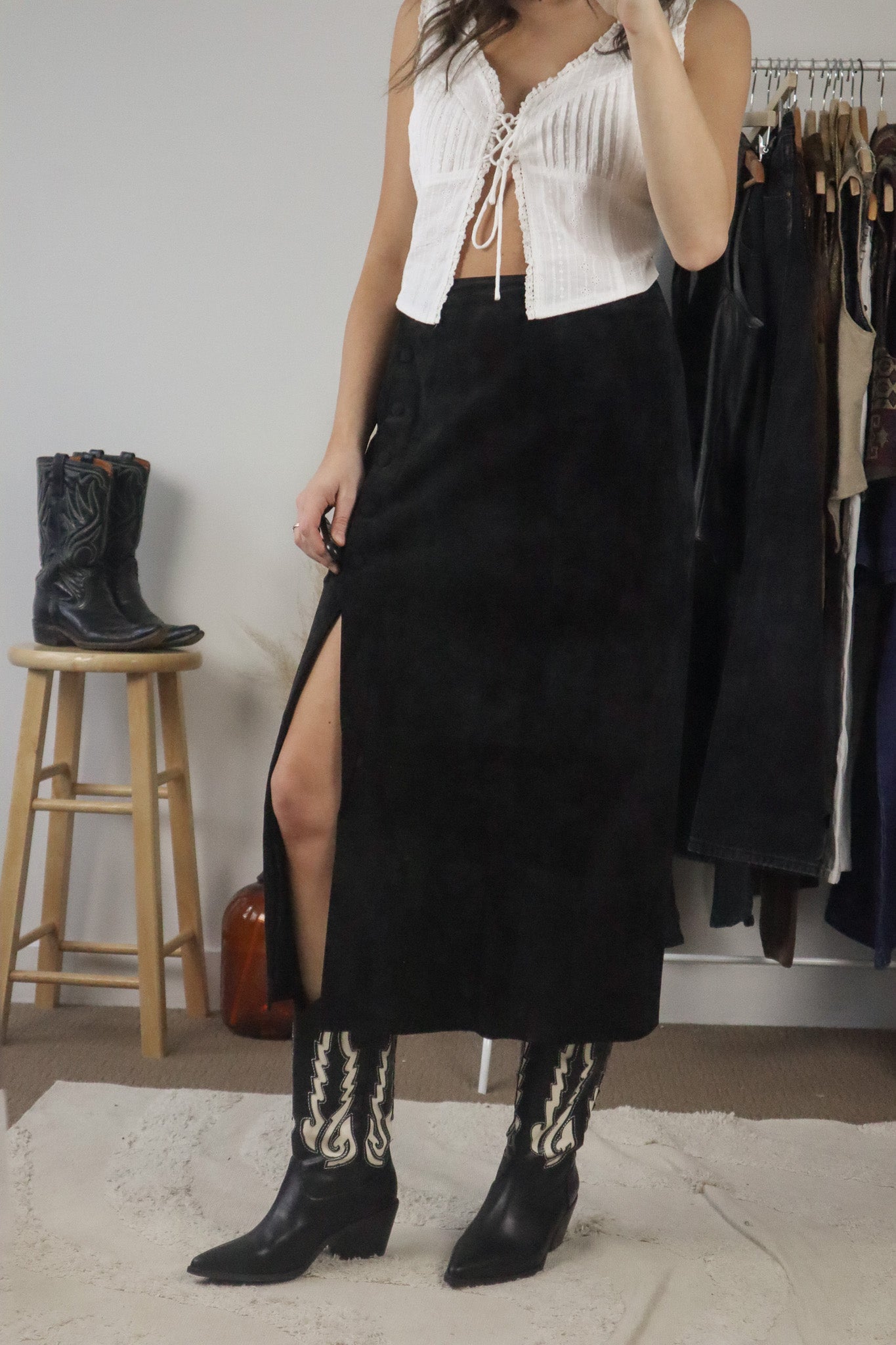 Vintage x Suede Maxi Skirt (6)