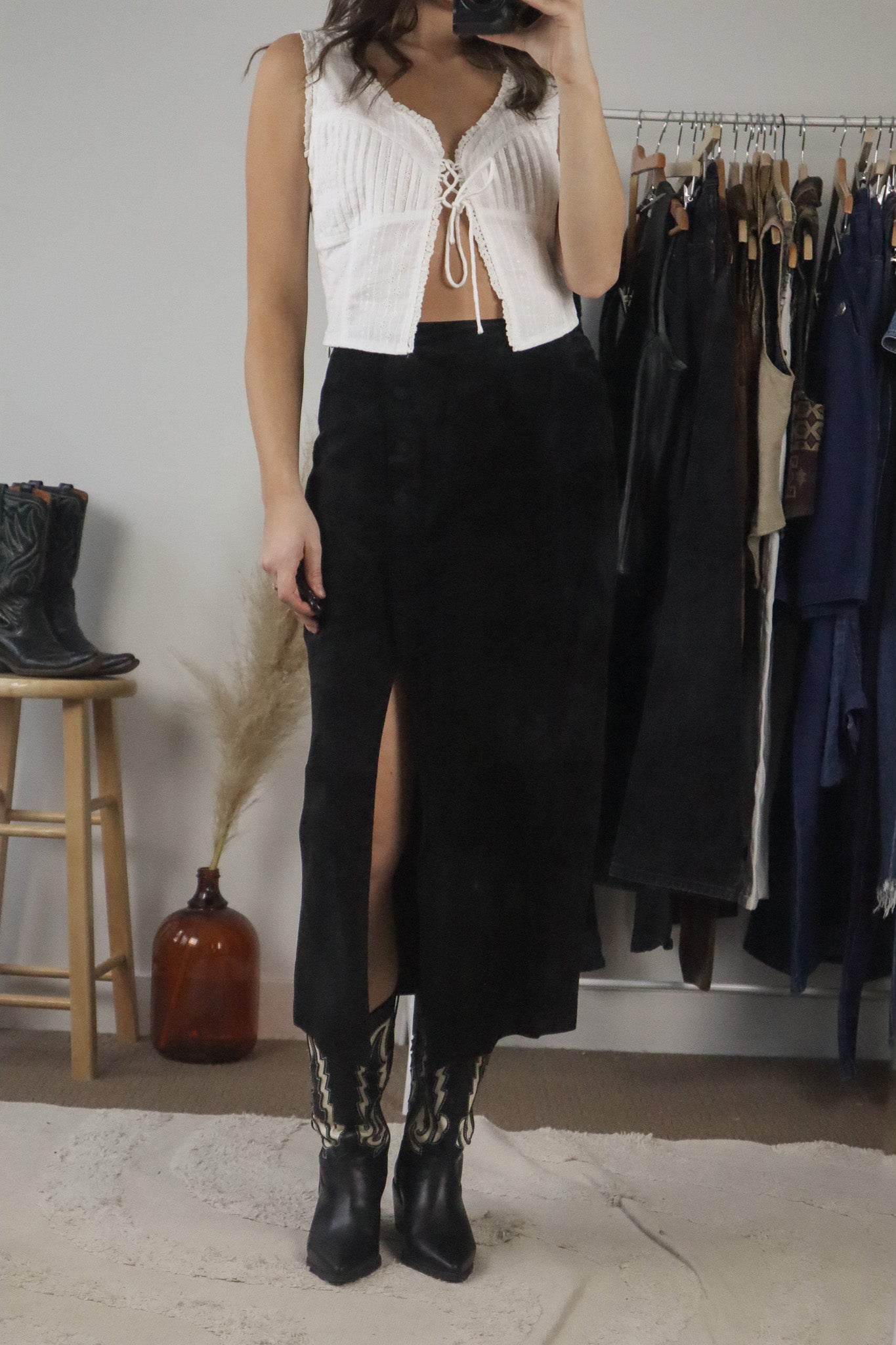Vintage x Suede Maxi Skirt (6)