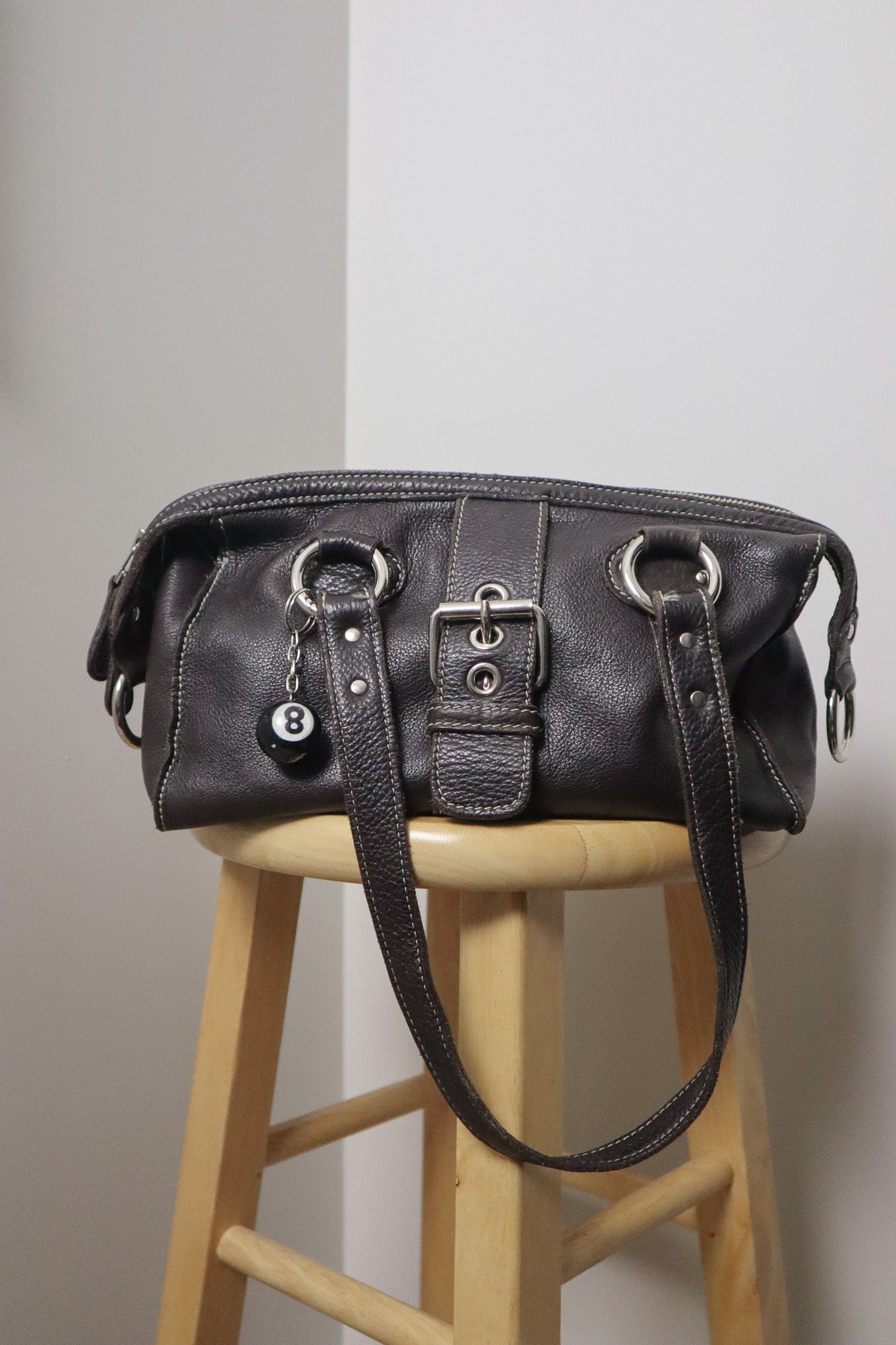 Vintage x Roots x Leather Buckle Purse